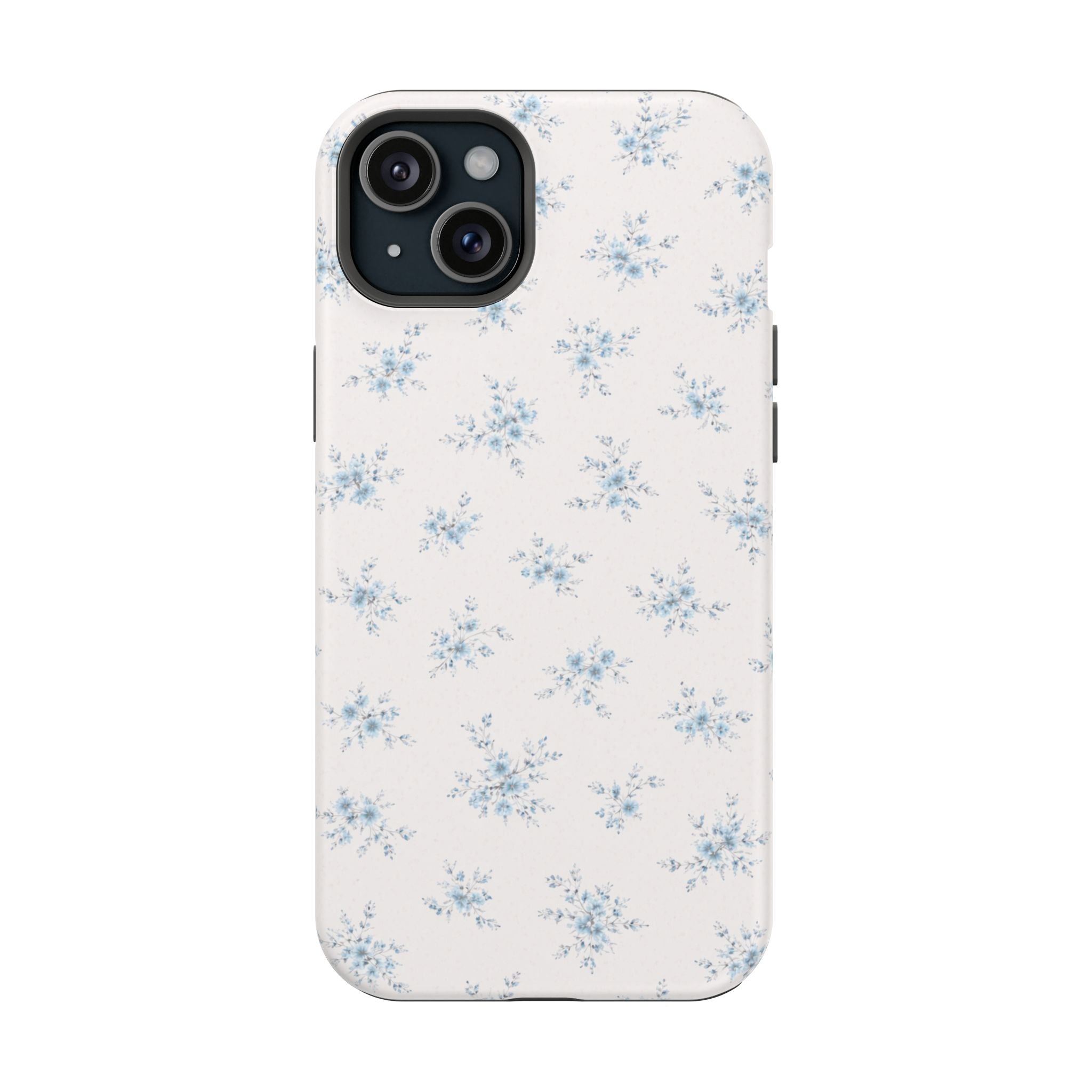 Blue Floral Pattern iPhone Case | Magnetic Impact-Resistant Case