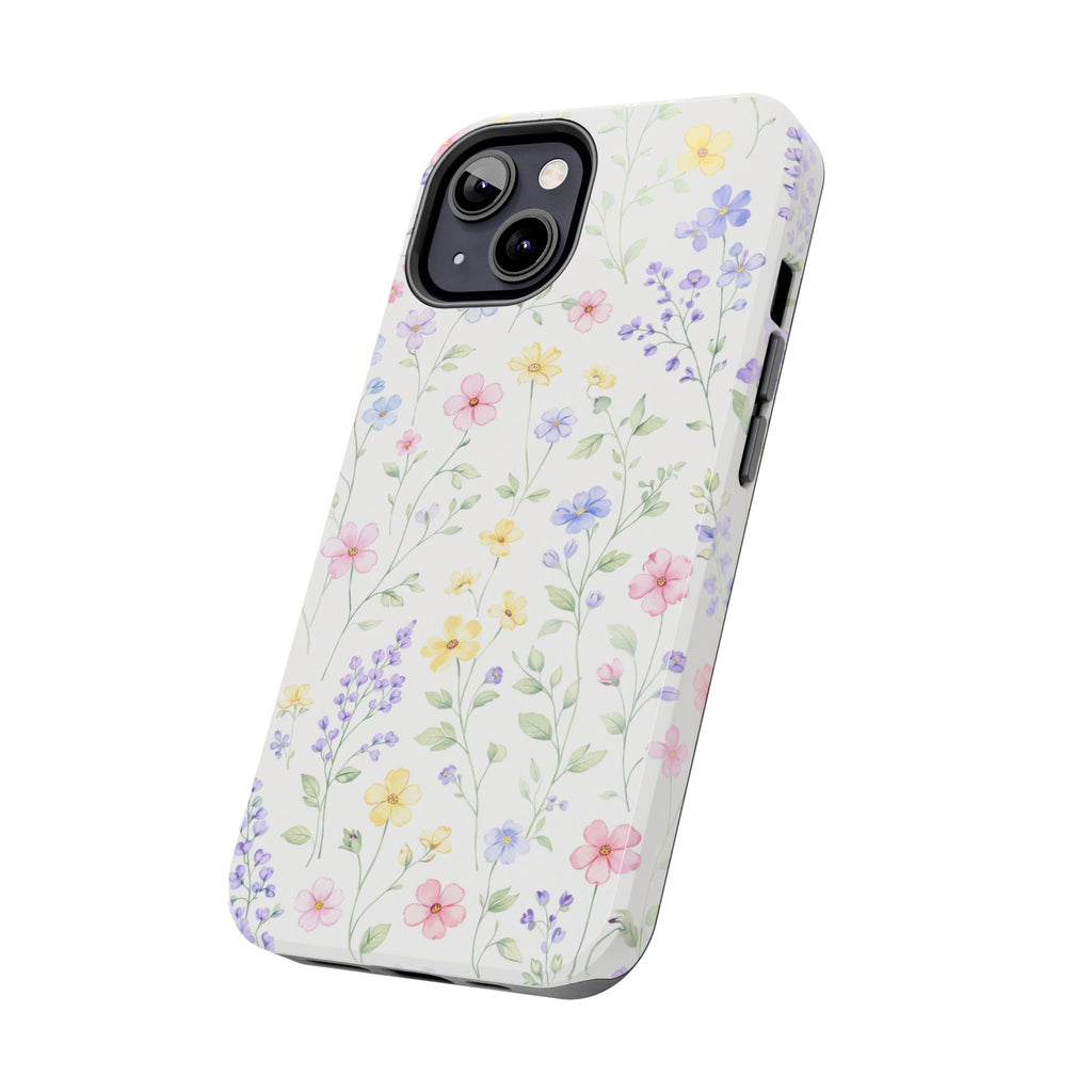 Watercolor Wildflowers Tough iPhone Case | Pastel Floral iPhone Case