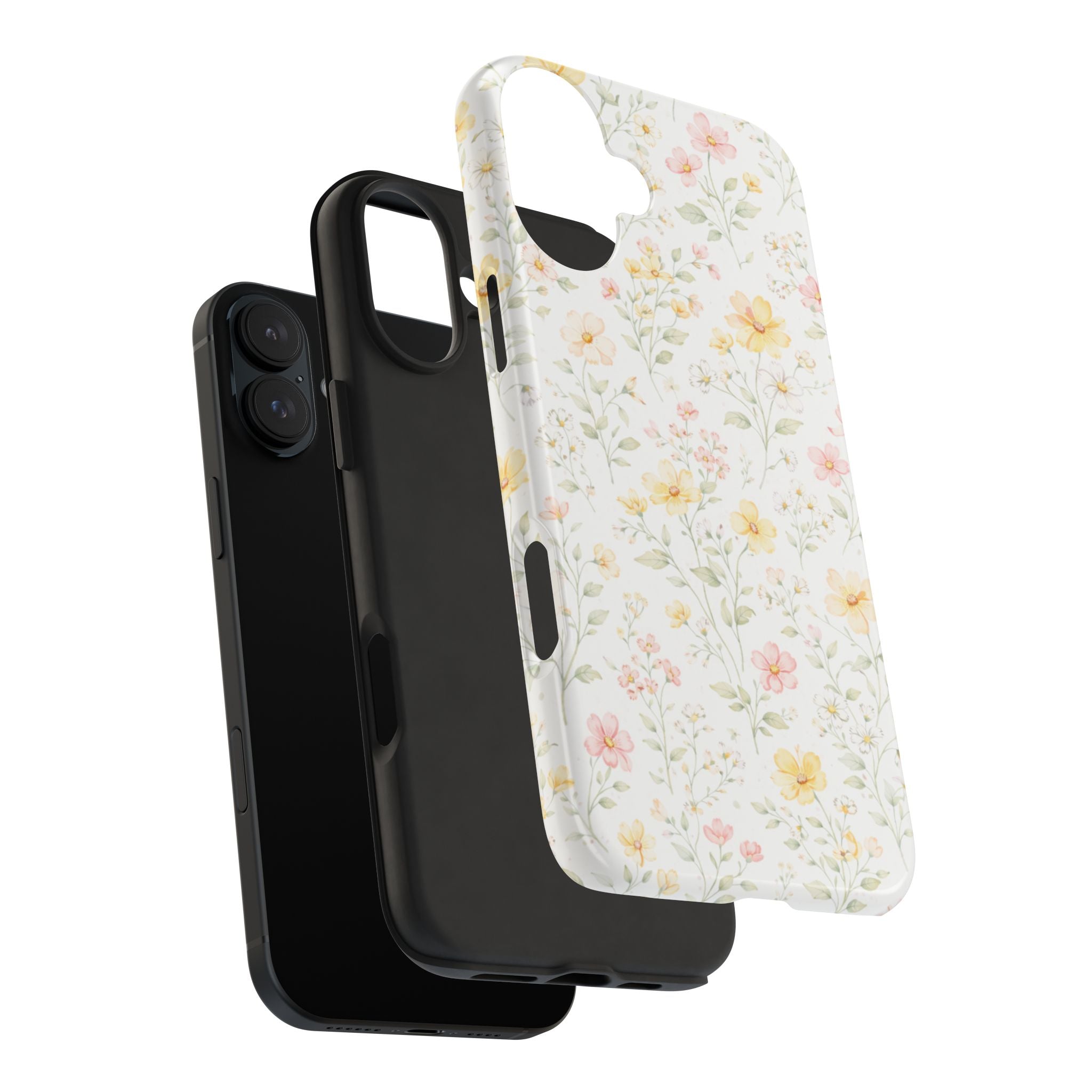 Delicate Pastel Wildflowers Tough Phone Case, Floral Botanical Pattern