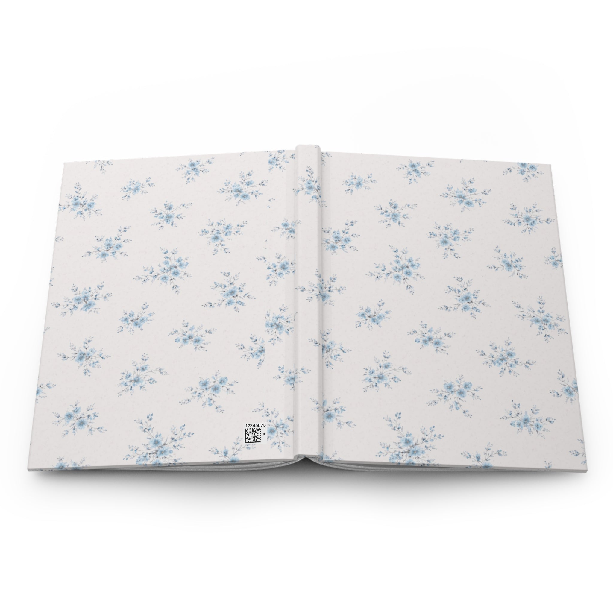Blue Floral Pattern Hardcover Journal | Vintage Cottagecore Notebook