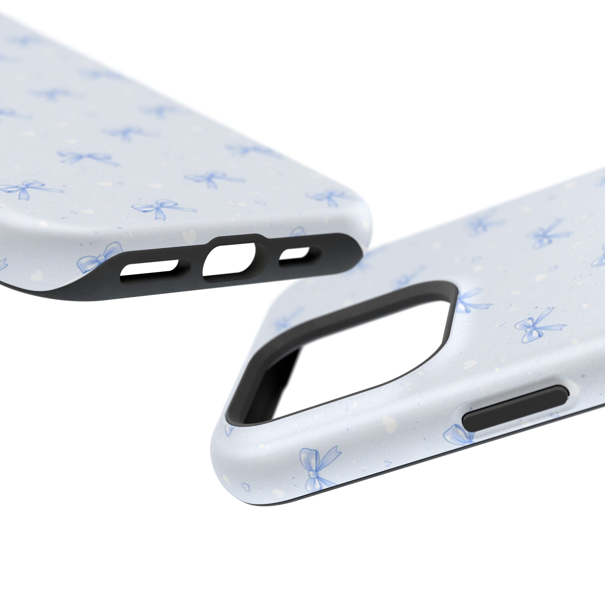 Blue Bow Pattern iPhone Case | Magnetic Impact-Resistant Case