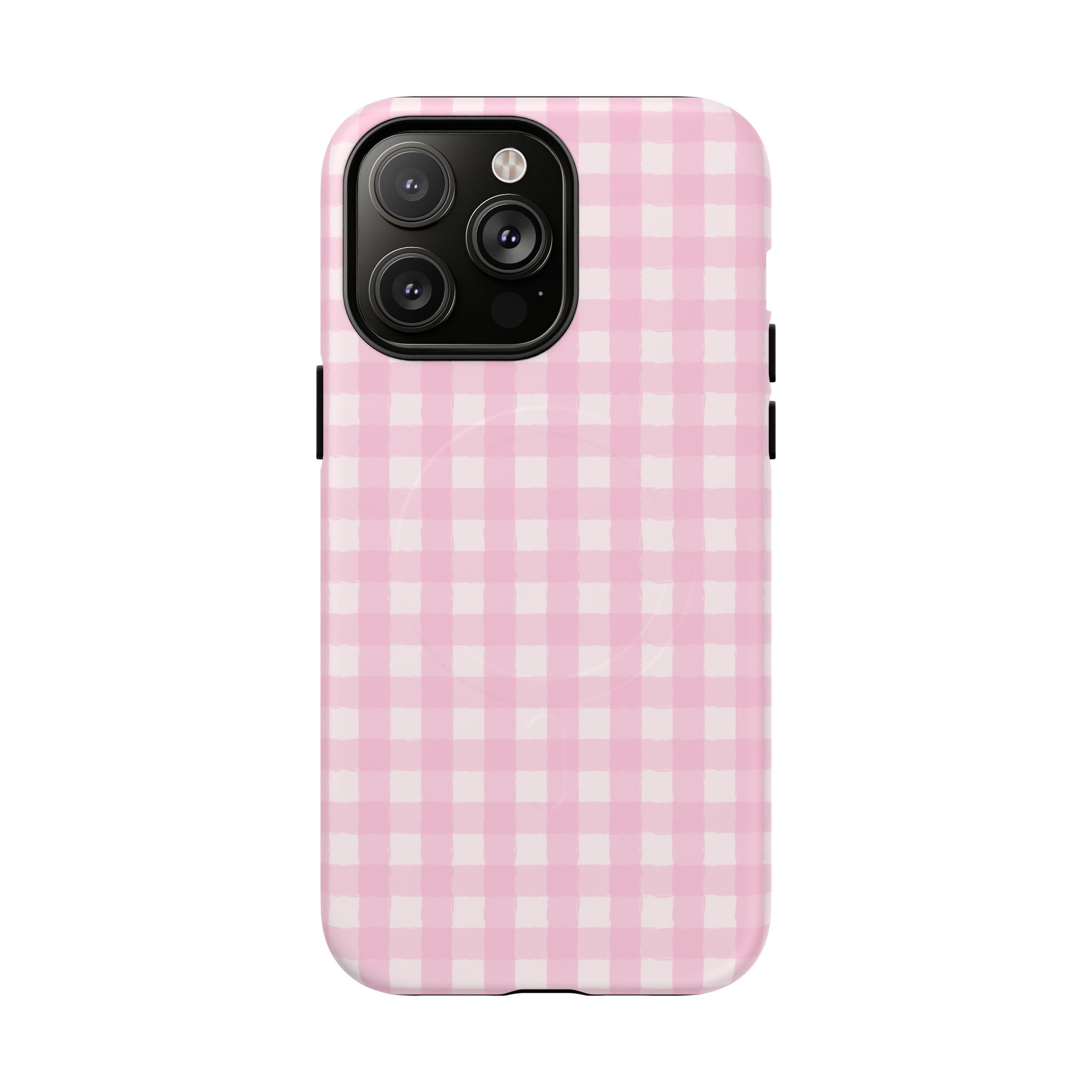 Pink Gingham iPhone Case – MagSafe Compatible
