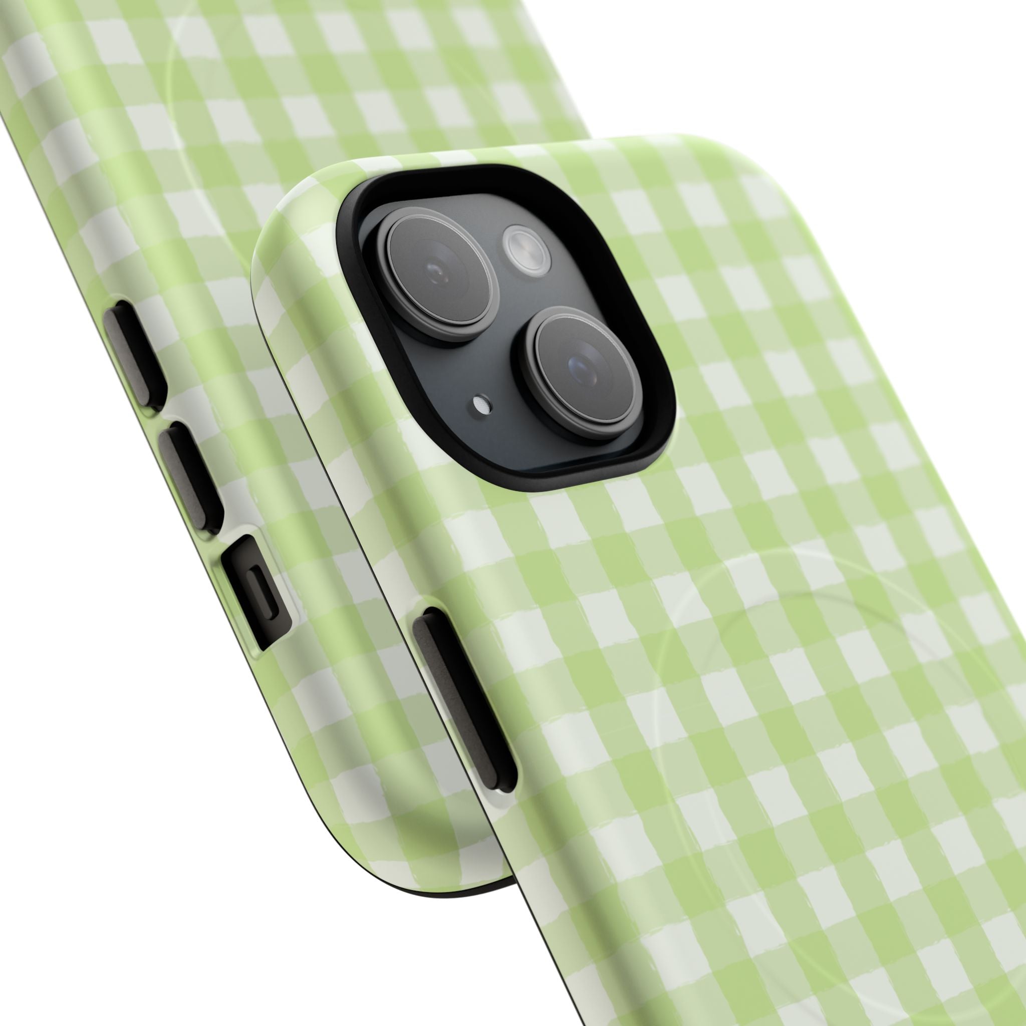 Green Gingham iPhone Case – MagSafe Compatible