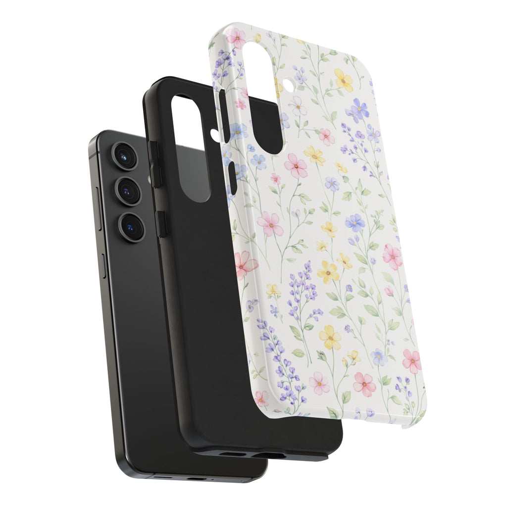 Pastel Wildflower Pattern Tough Samsung Galaxy  Phone Case | Floral Spring Phone Case