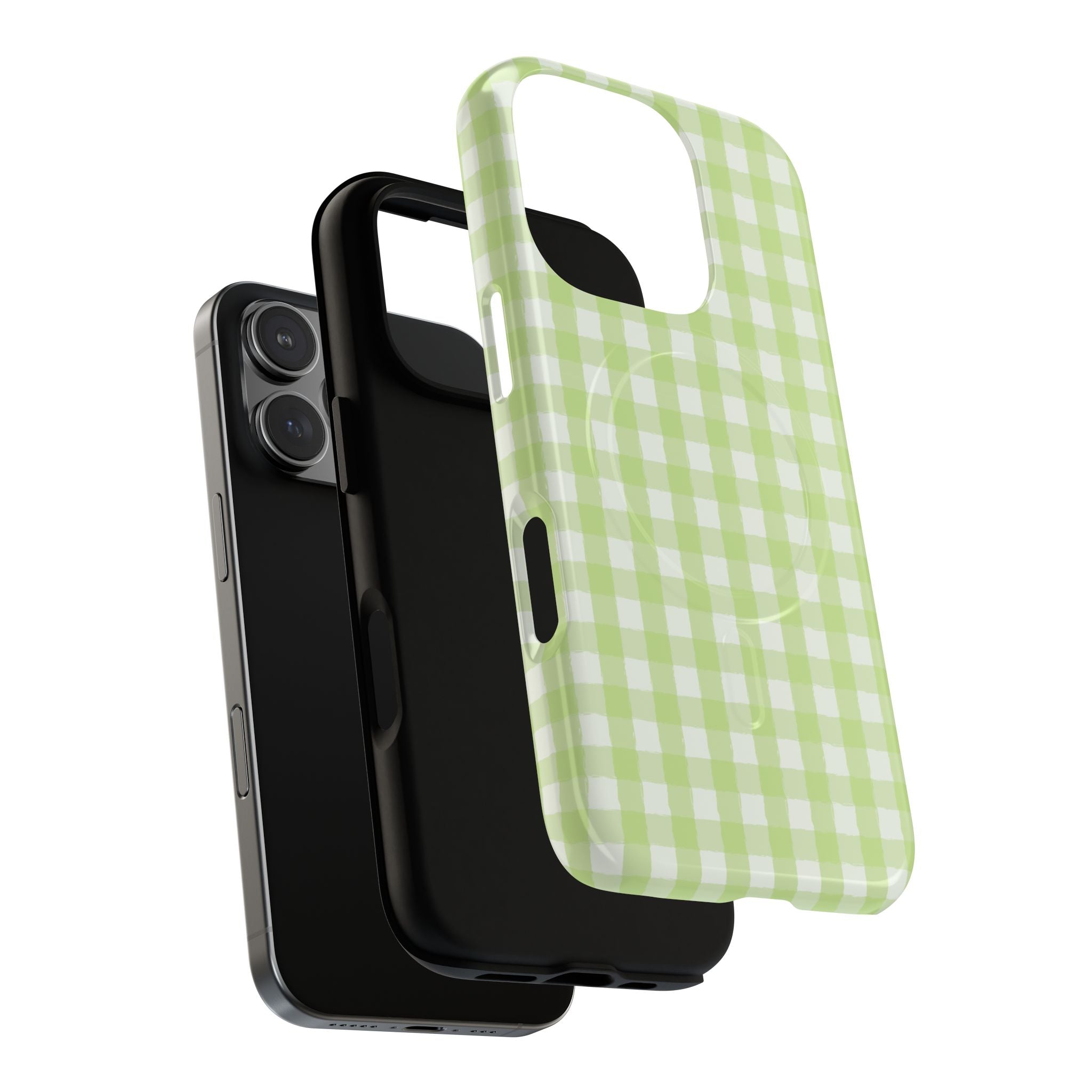 Green Gingham iPhone Case – MagSafe Compatible