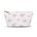 Lavender Floral Bouquet Pouch | Purple Bow Accessory Pouch