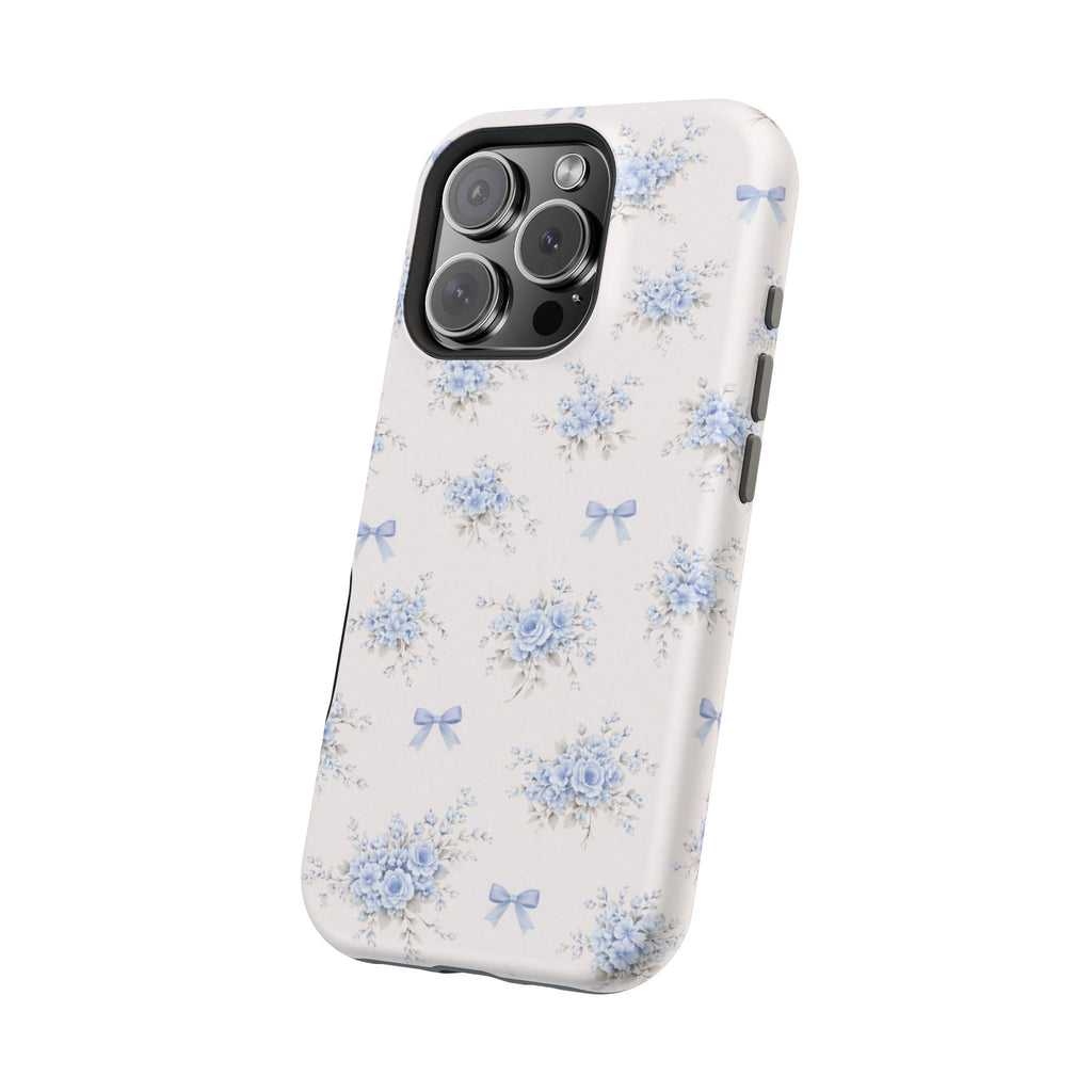 Blue Floral Bouquet iPhone Case | Magnetic Impact-Resistant Case