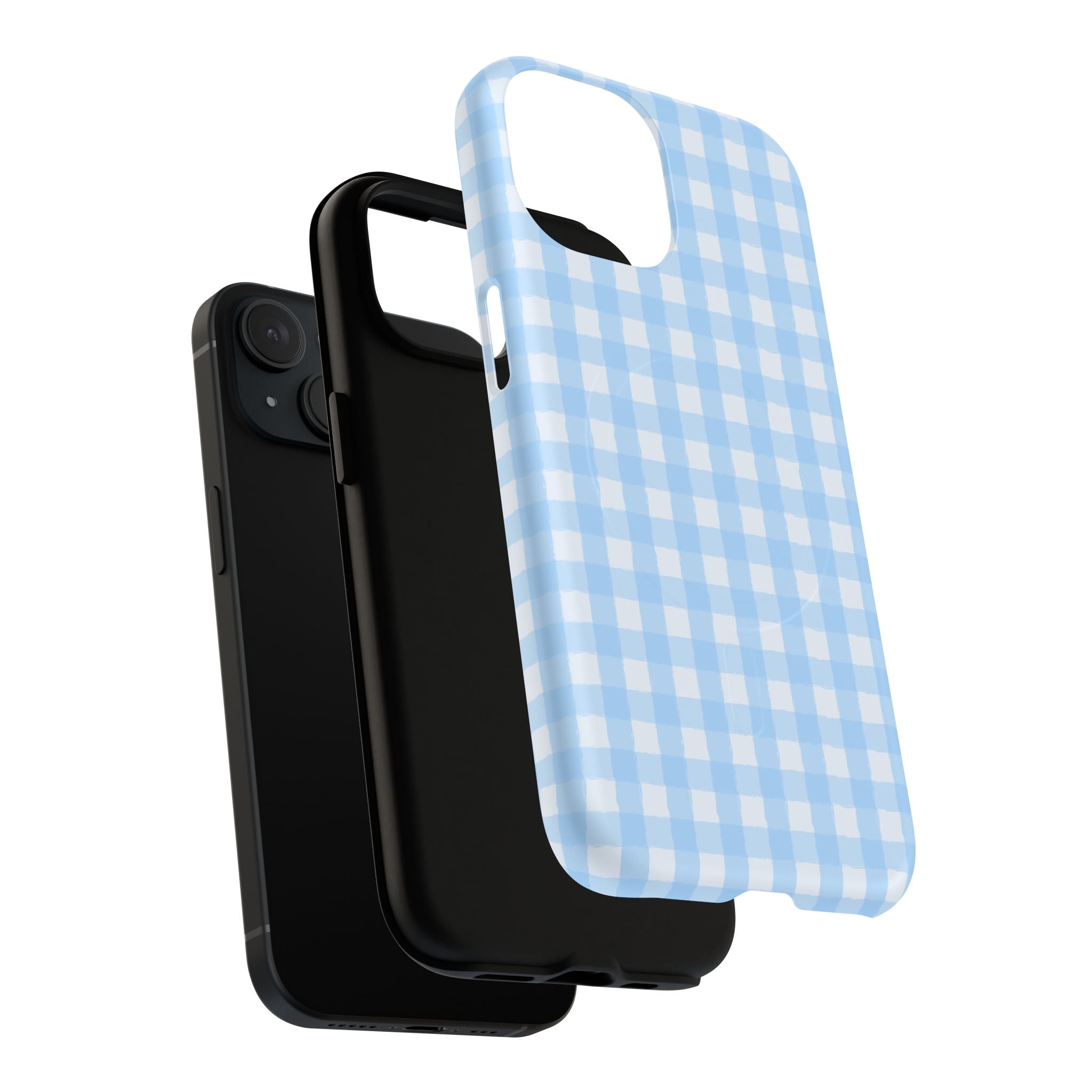 Blue Gingham iPhone Case – MagSafe Compatible