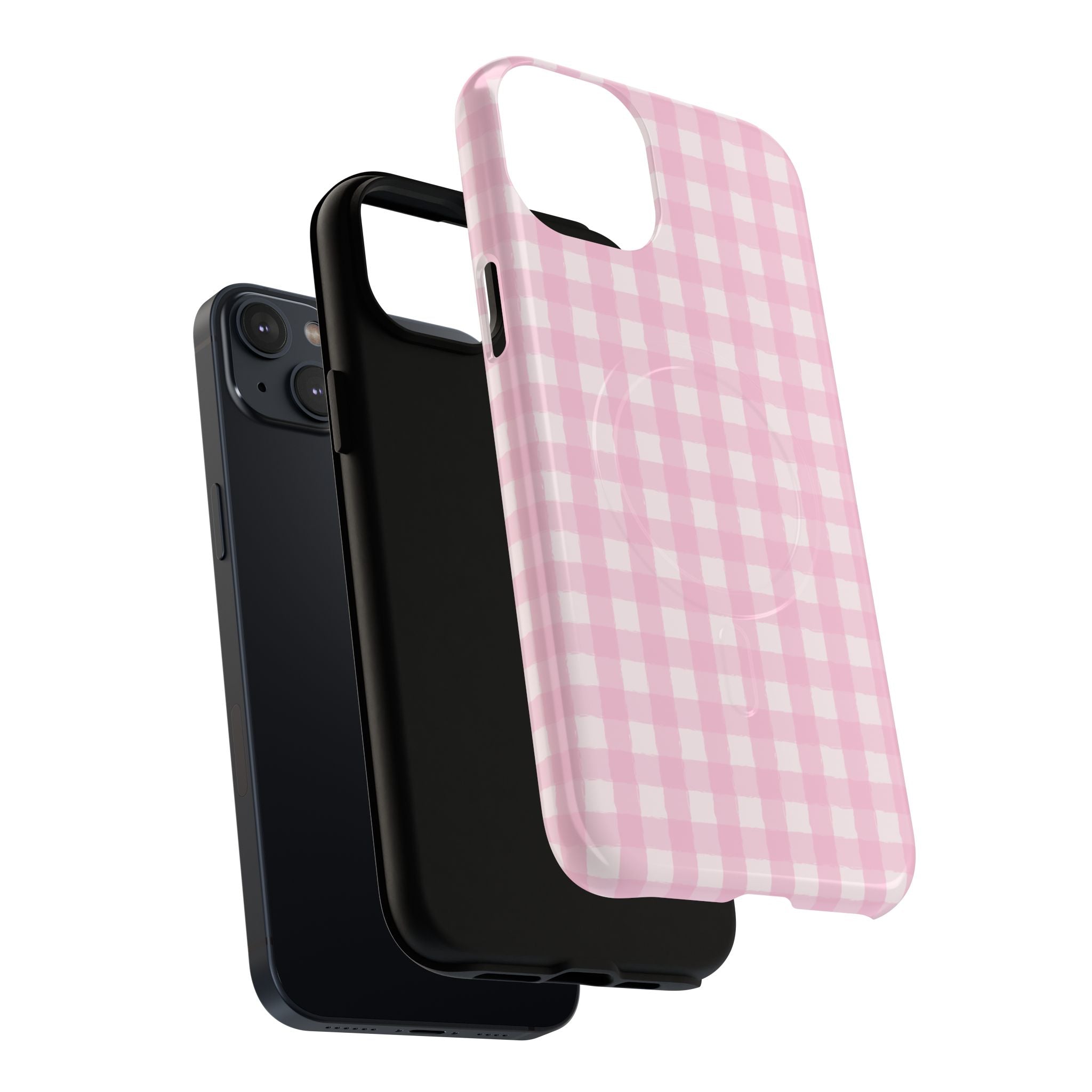 Pink Gingham iPhone Case – MagSafe Compatible