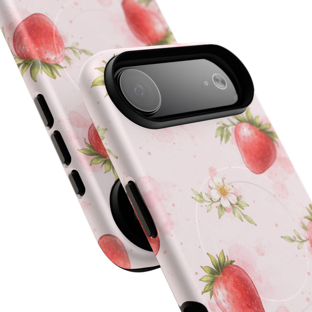 Strawberry Blossom iPhone Case – MagSafe Compatible
