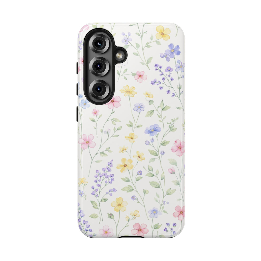 Pastel Wildflower Pattern Tough Samsung Galaxy  Phone Case | Floral Spring Phone Case