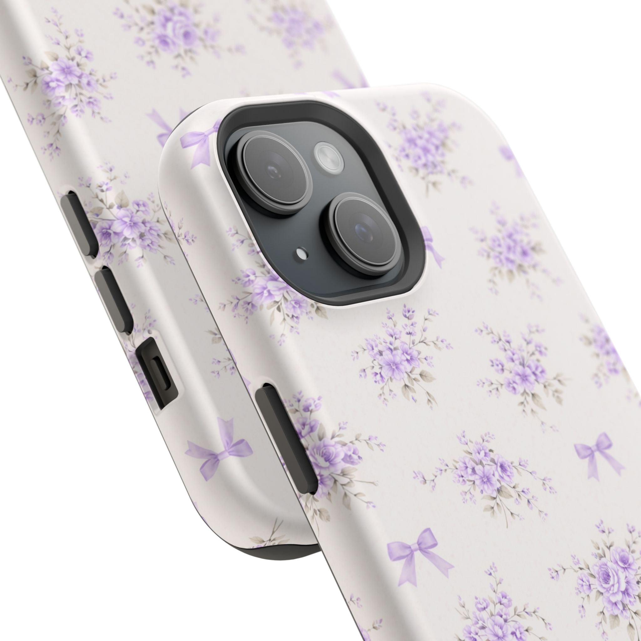 Lavender Bouquet Pattern iPhone Case | Magnetic Impact-Resistant Case