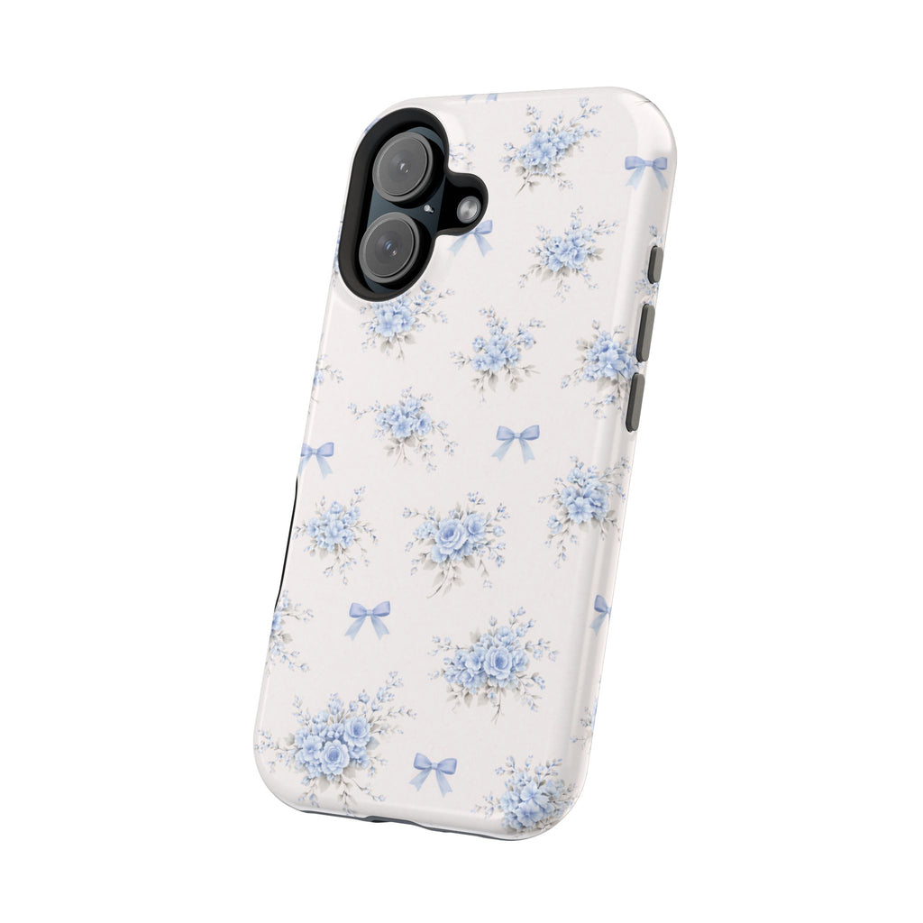 Blue Floral Bouquet iPhone Case | Magnetic Impact-Resistant Case