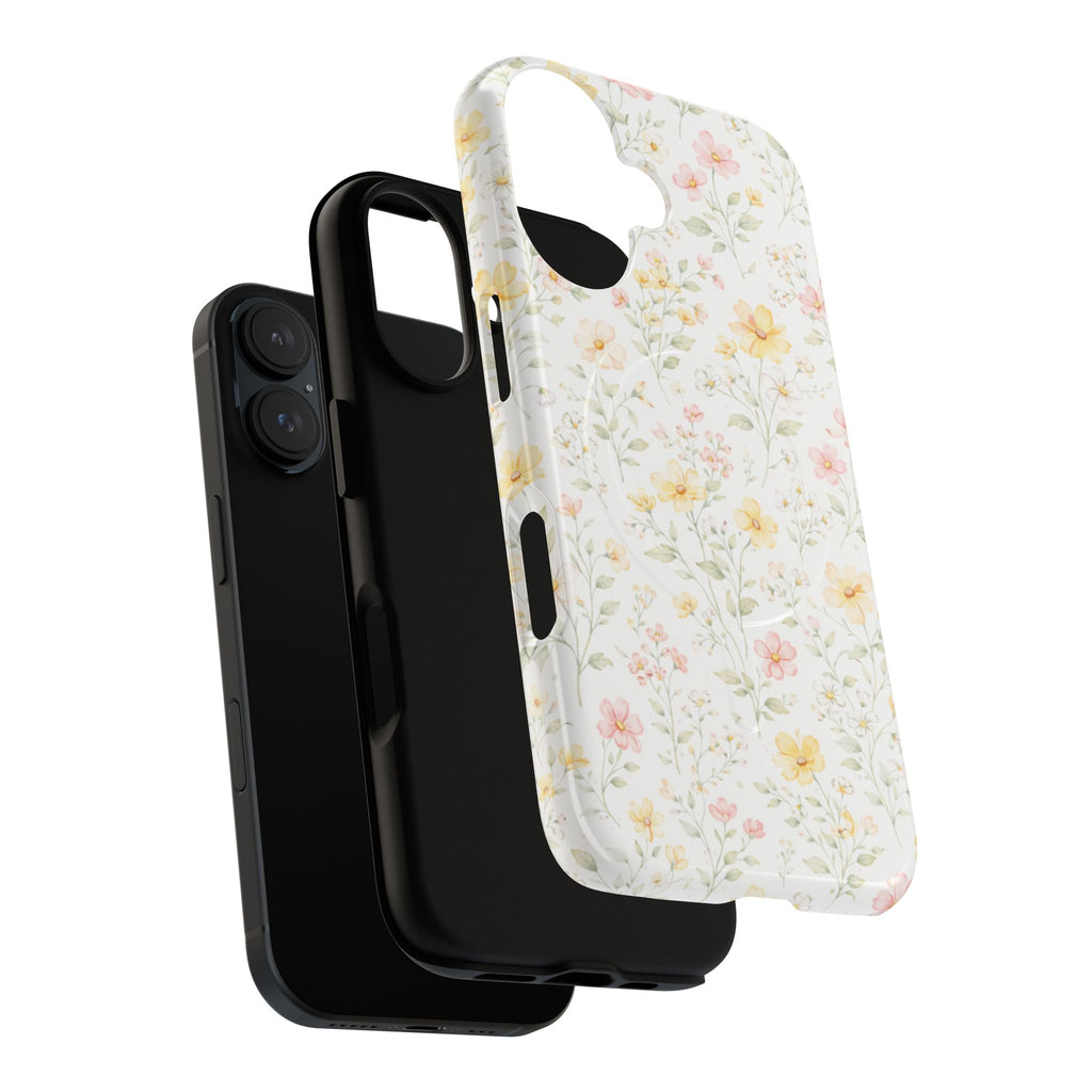 Floral Meadow Tough Magnetic Phone Case | Pastel Wildflower iPhone Cover