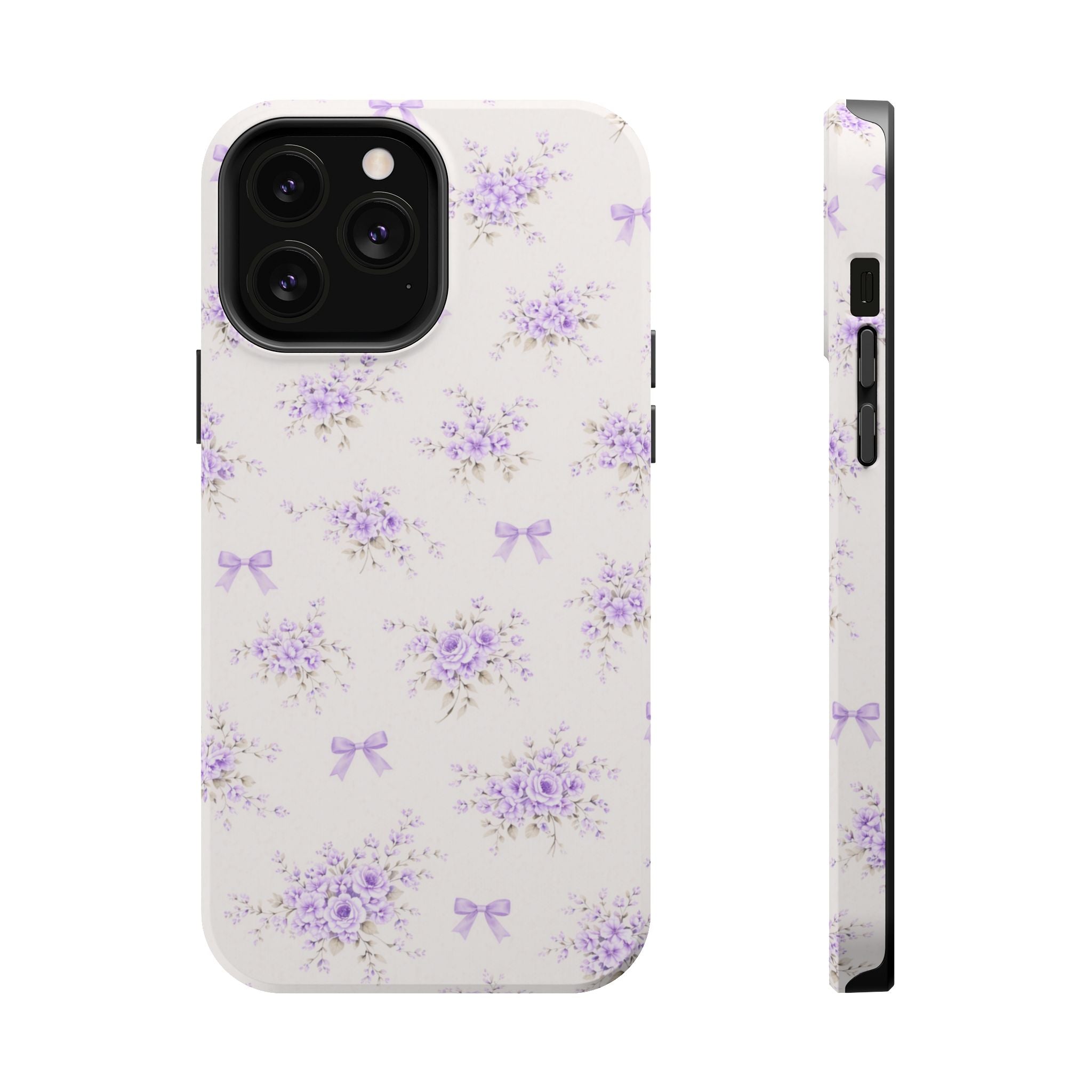 Lavender Bouquet Pattern iPhone Case | Magnetic Impact-Resistant Case