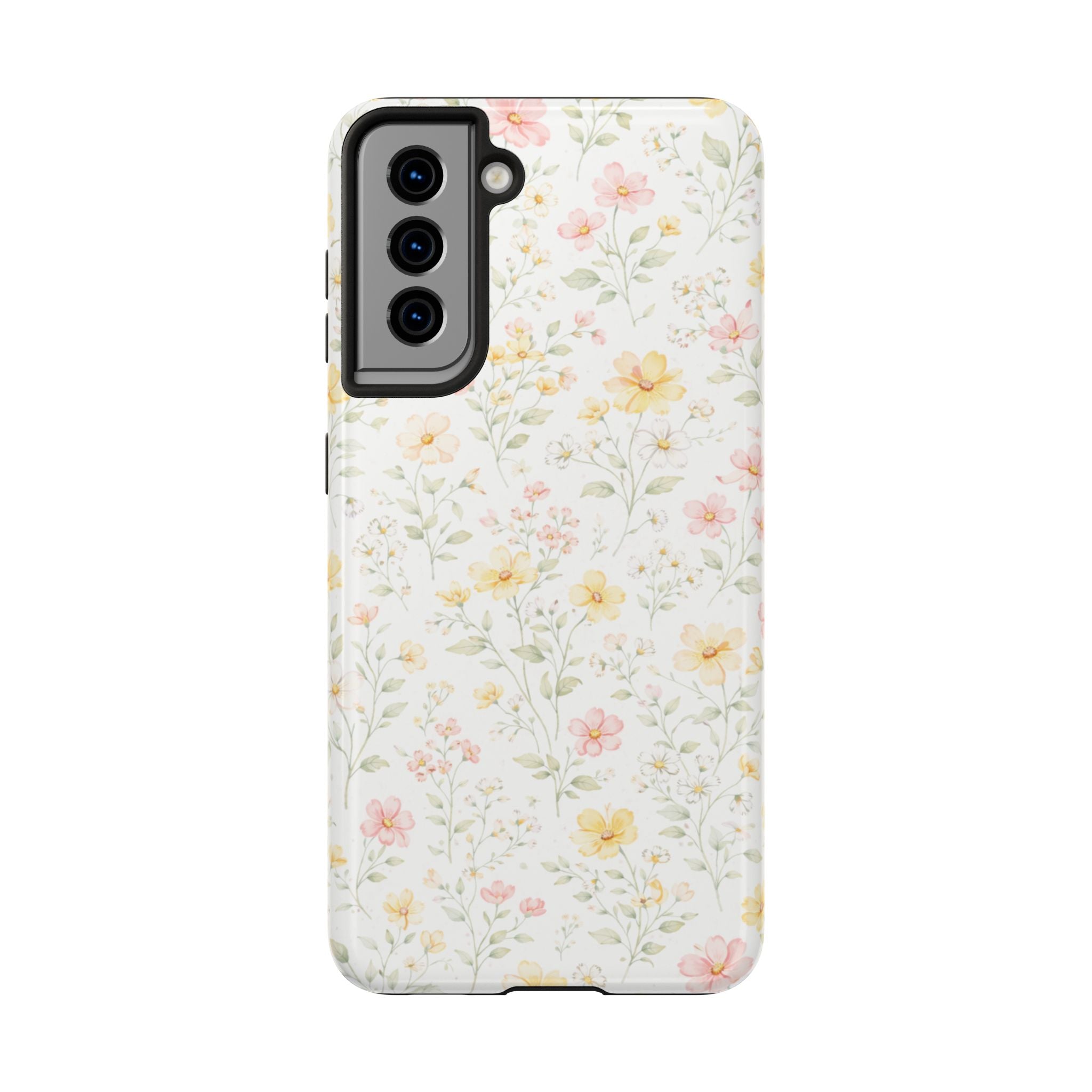 Pastel Floral Pattern Tough Phone Case, Vintage Dainty Flowers