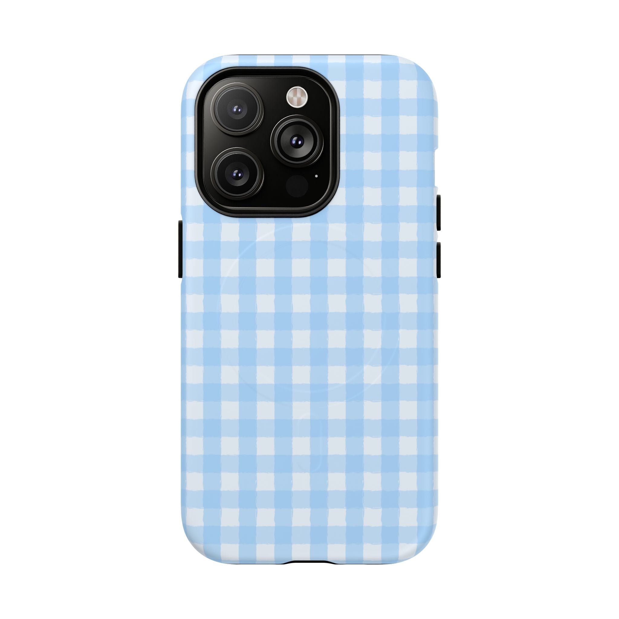 Blue Gingham iPhone Case – MagSafe Compatible
