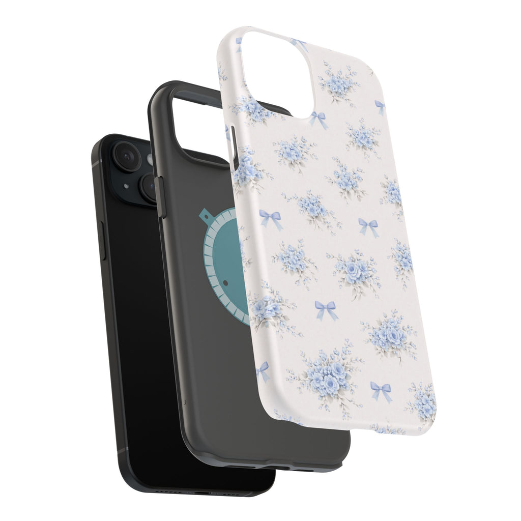 Blue Floral Bouquet iPhone Case | Magnetic Impact-Resistant Case