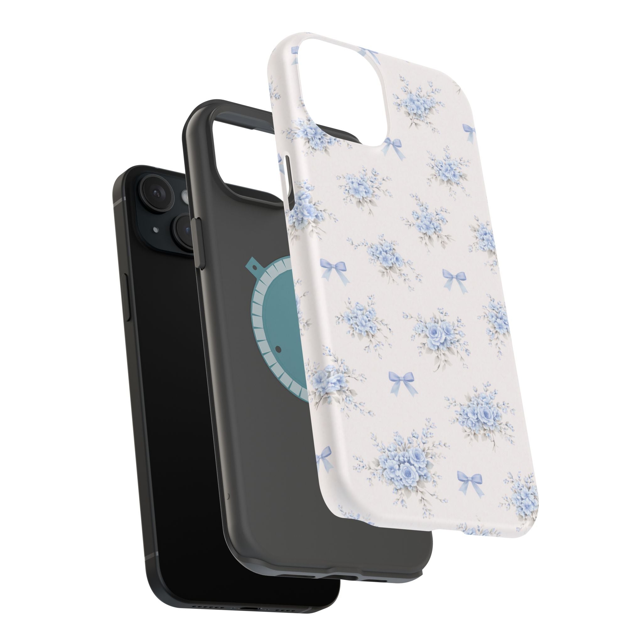 Blue Floral Bouquet iPhone Case | Magnetic Impact-Resistant Case