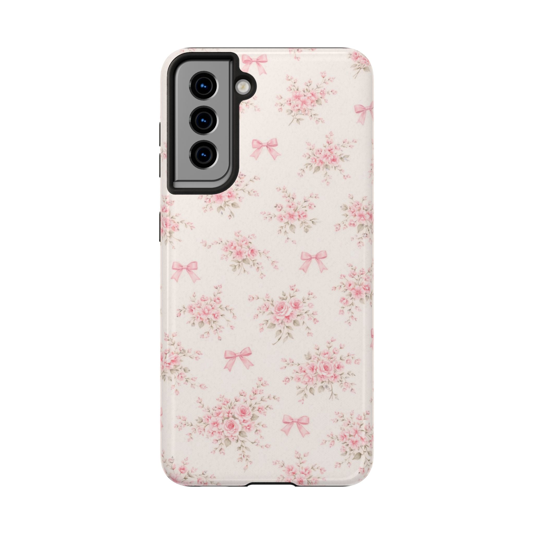 Pink Floral Bouquet Phone Case  Samsung Galaxy | Vintage Roses and Bows, Tough Phone Case