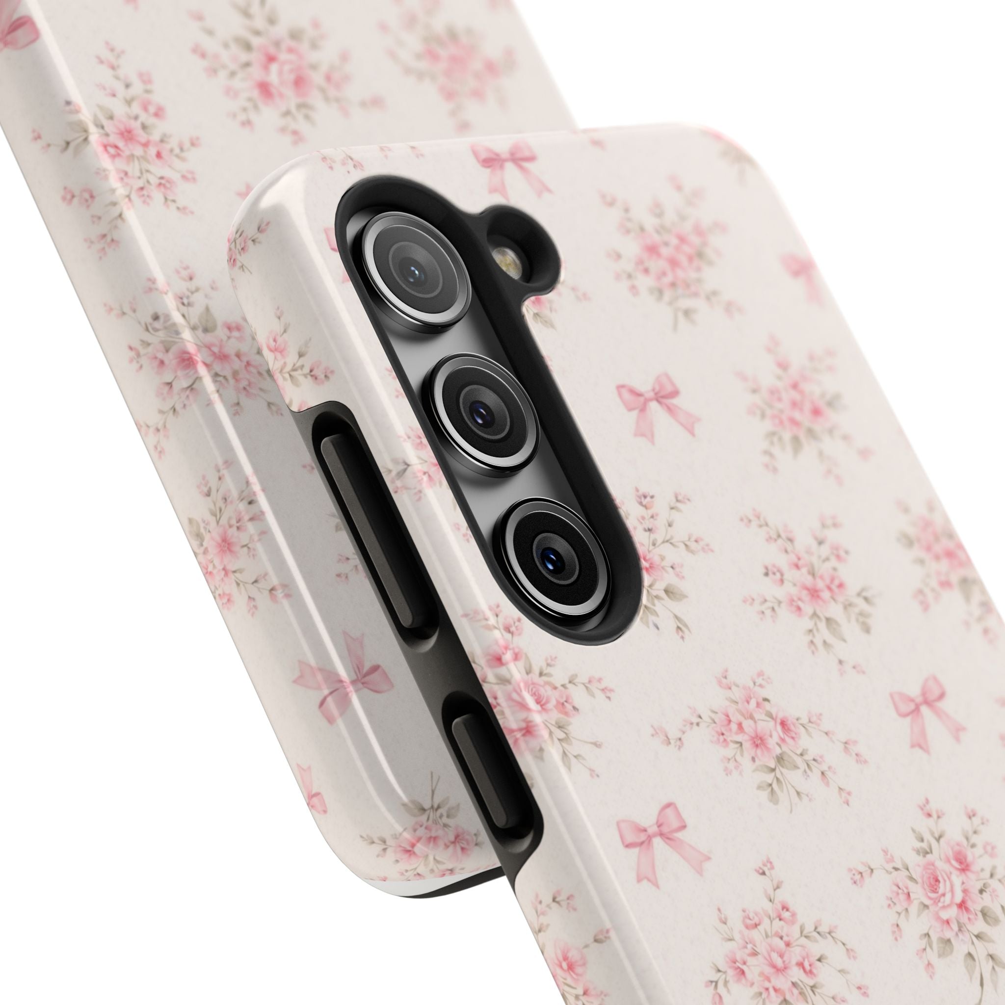 Pink Floral Bouquet Phone Case  Samsung Galaxy | Vintage Roses and Bows, Tough Phone Case