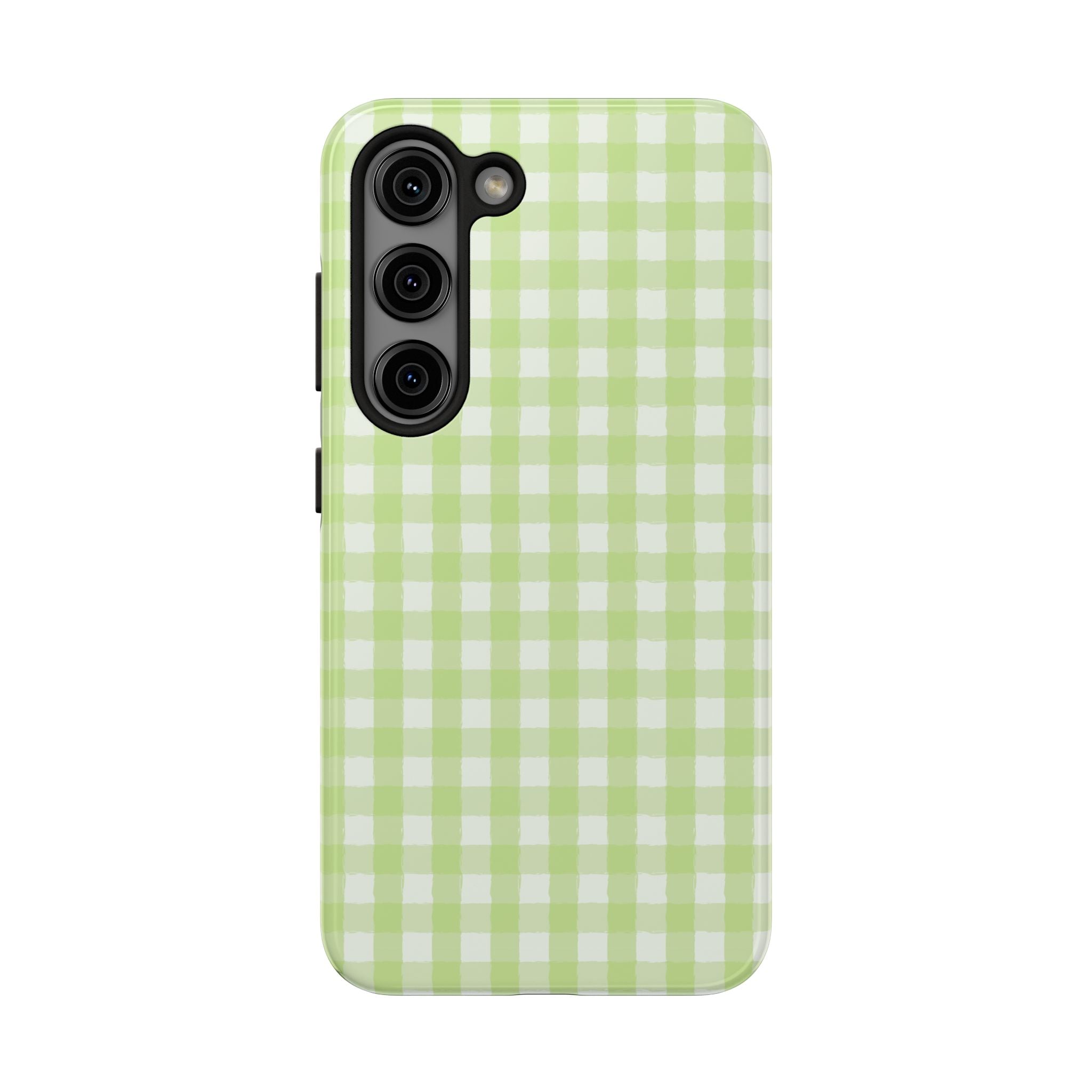 Green Gingham Tough Samsung Case – Pastel Plaid Protective Cover
