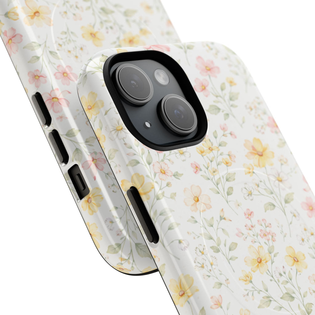 Floral Meadow Tough Magnetic Phone Case | Pastel Wildflower iPhone Cover