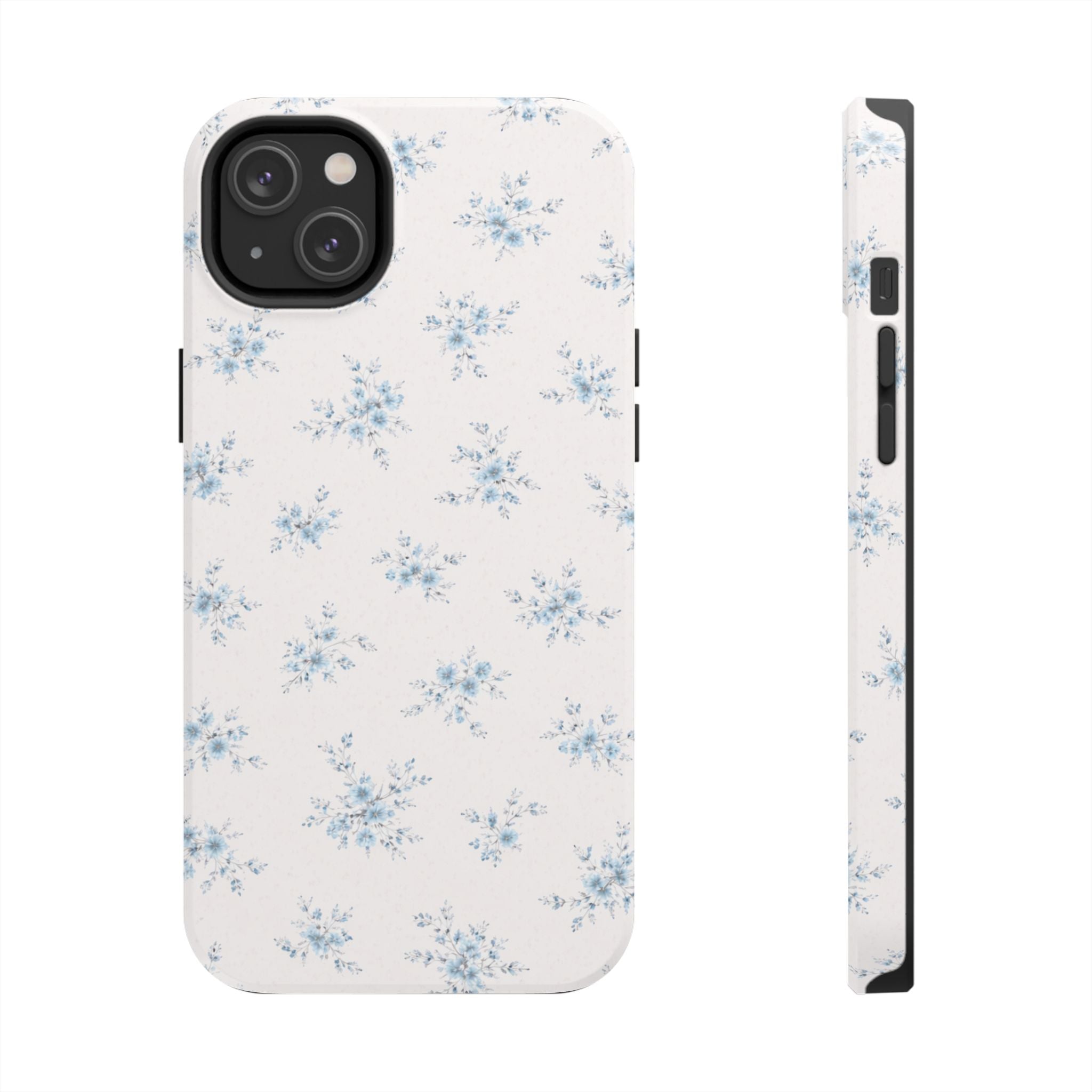 Blue Floral Sprig iPhone Case, Tough Botanical Print