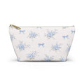 Blue Floral Bow Accessory Pouch
