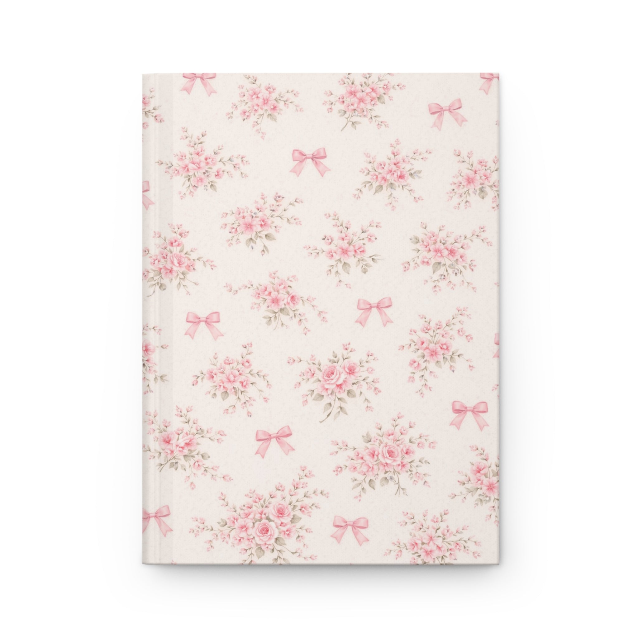 Pink Floral Rose Bows Journal | Hardcover Notebook