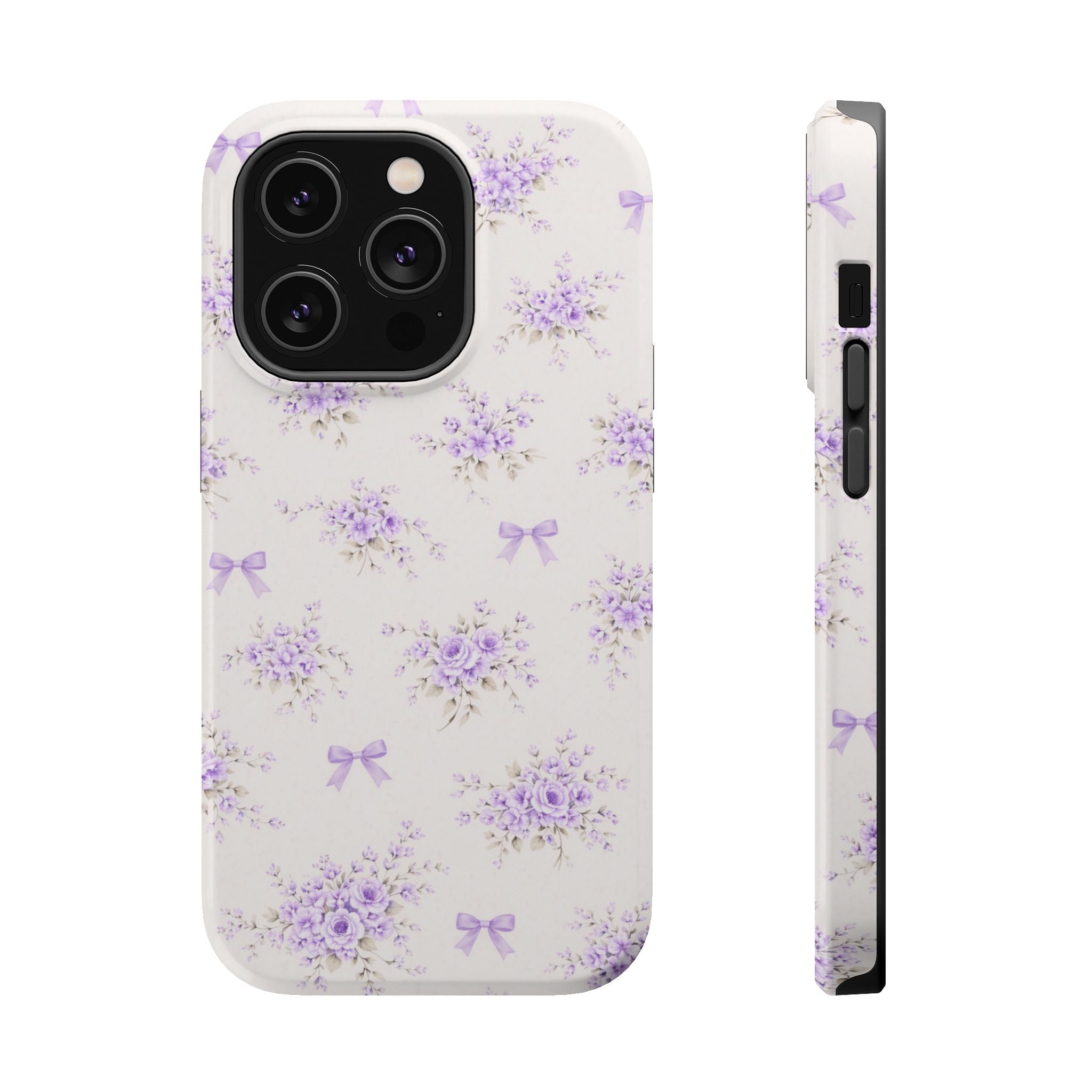 Lavender Bouquet Pattern iPhone Case | Magnetic Impact-Resistant Case
