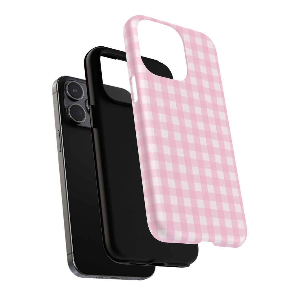 Pink Gingham iPhone Case – MagSafe Compatible