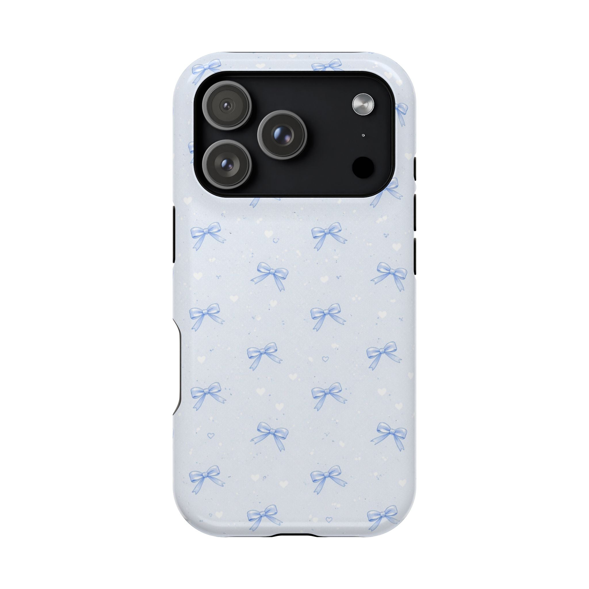 Blue Bow Pattern iPhone Case | Magnetic Impact-Resistant Case