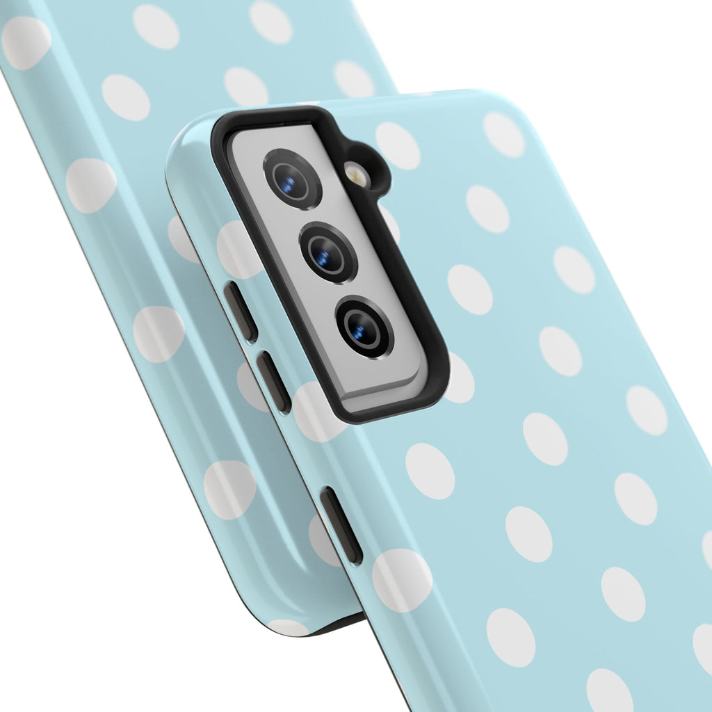 Pastel Blue Polka Dot Tough Samsung Case - Cute Protective Phone Cover