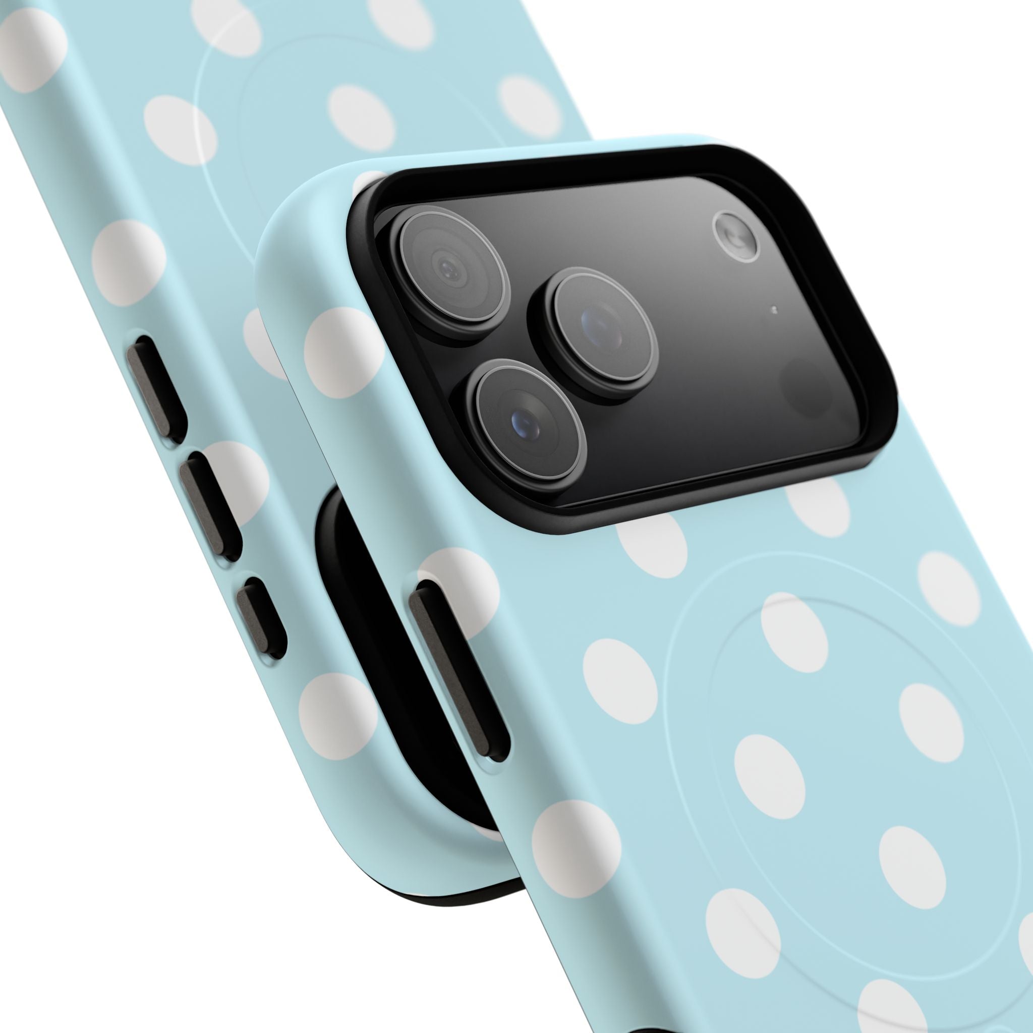 Blue Polka Dot iPhone Case – MagSafe Compatible