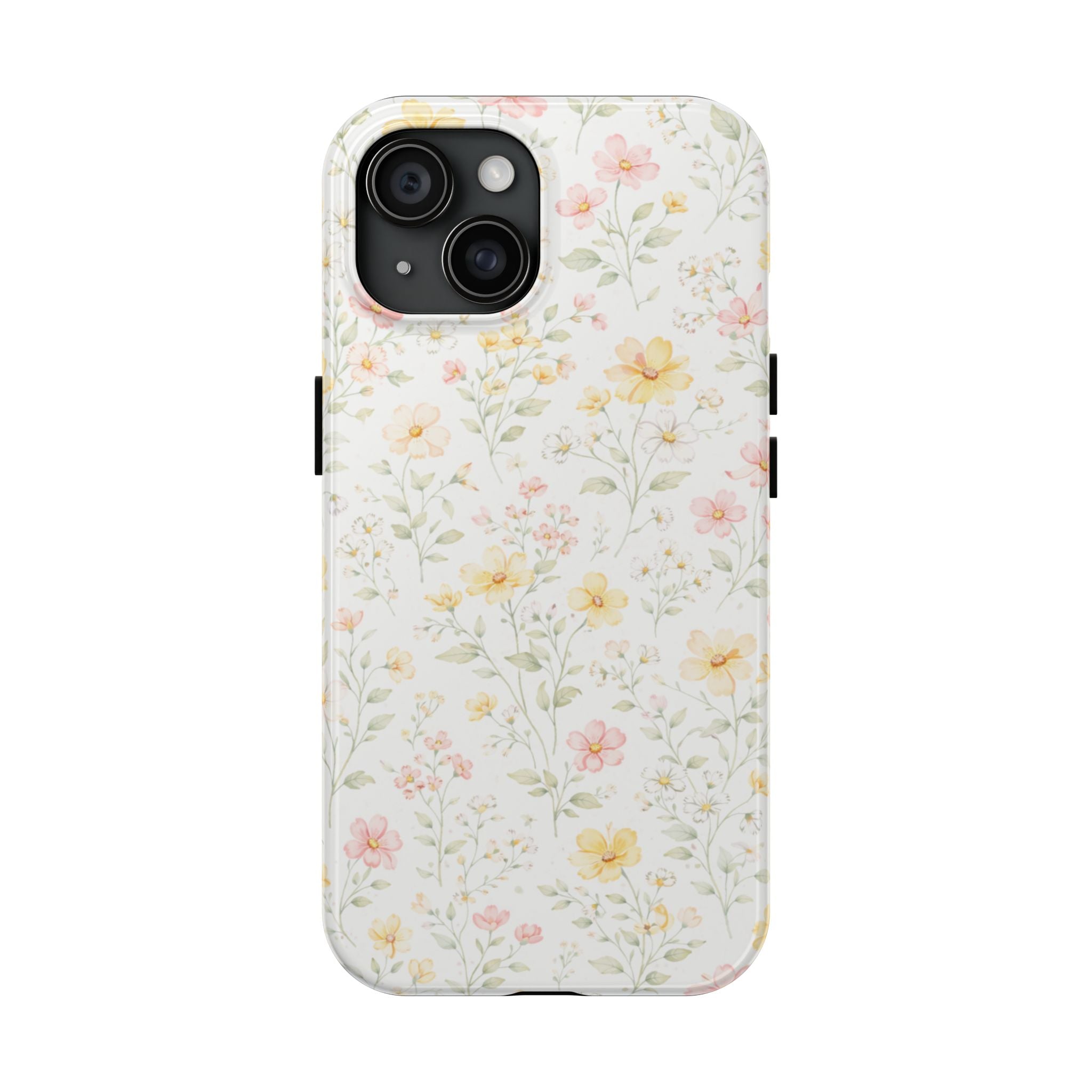 Delicate Pastel Wildflowers Tough Phone Case, Floral Botanical Pattern