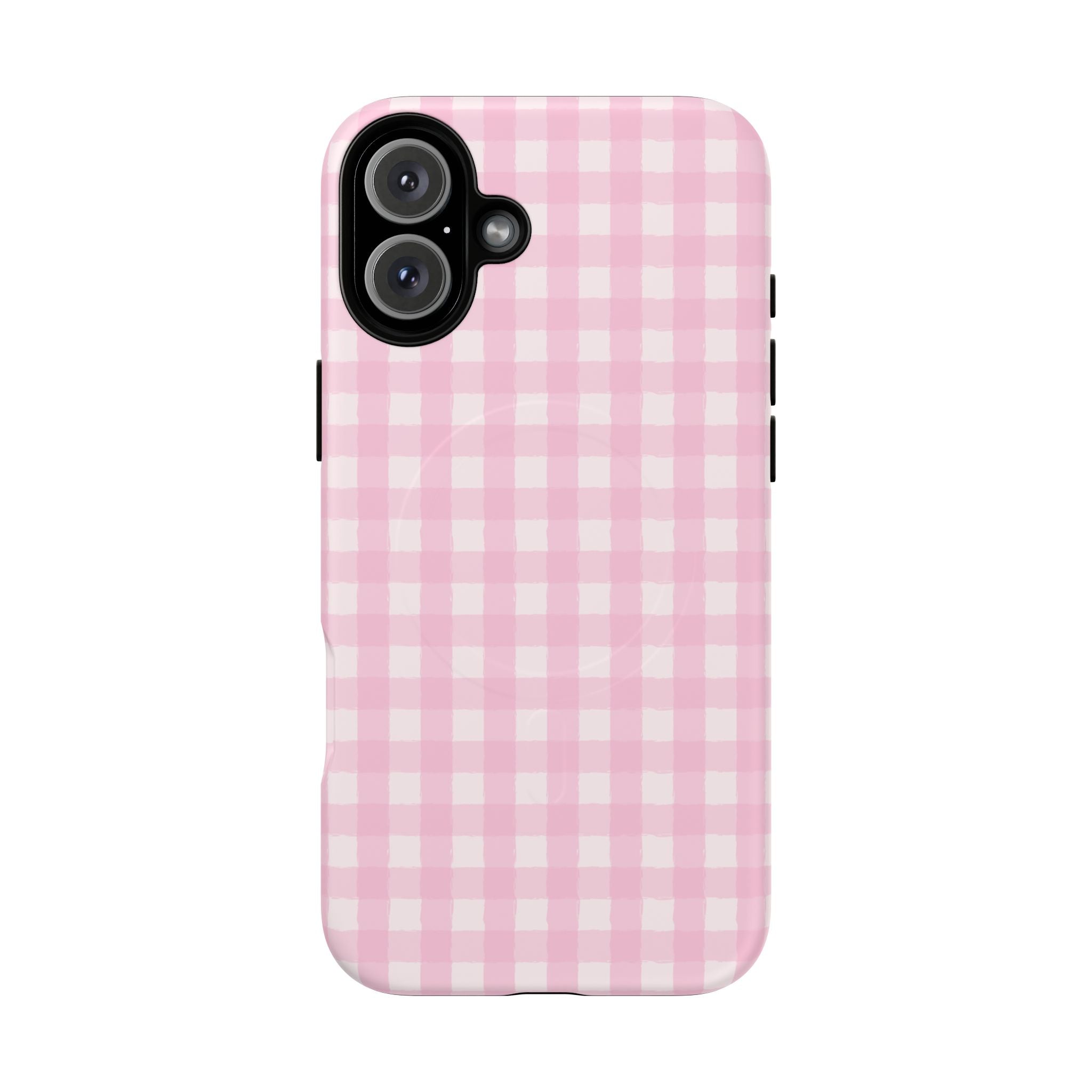 Pink Gingham iPhone Case – MagSafe Compatible