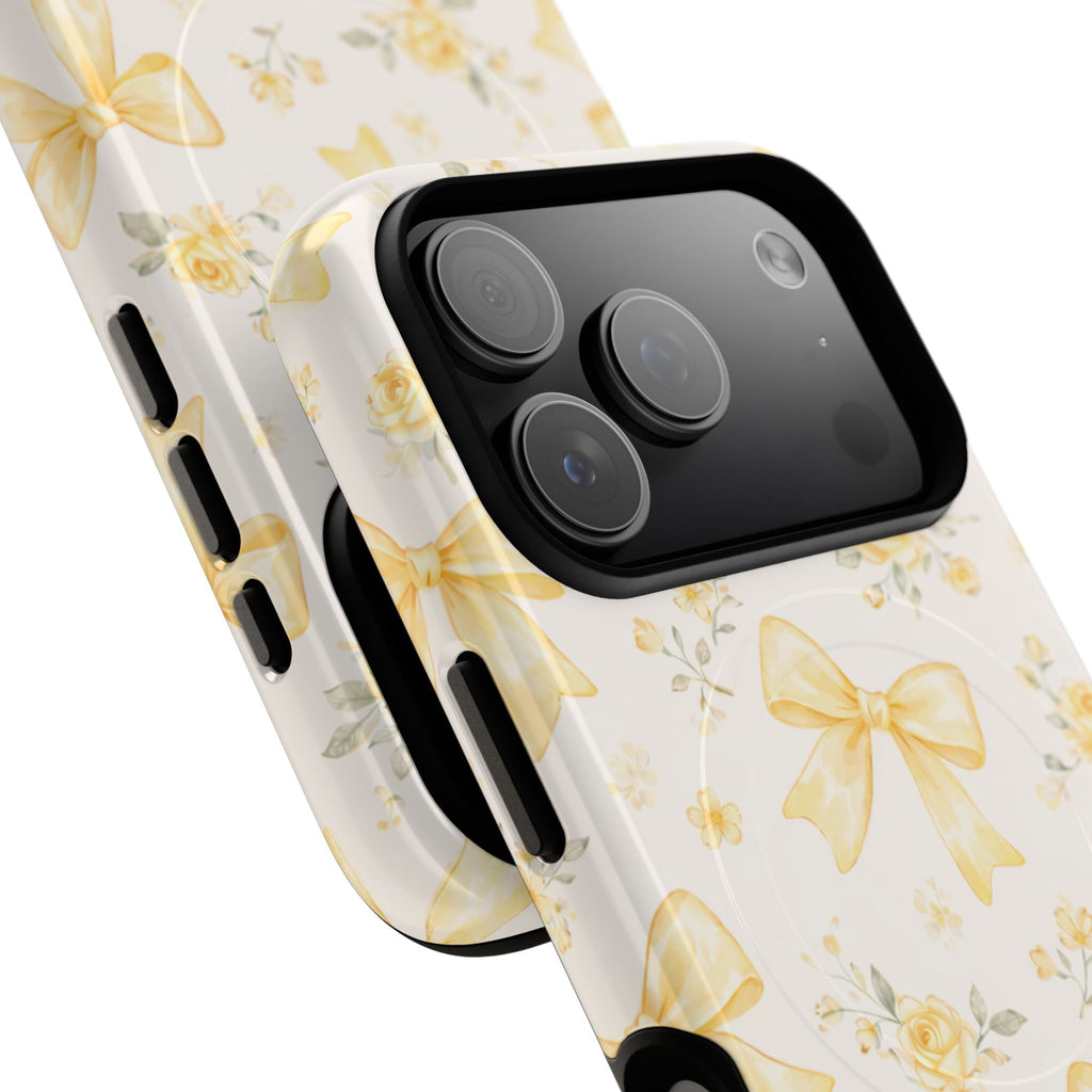 Yellow Rose Bow iPhone Case – MagSafe Compatible