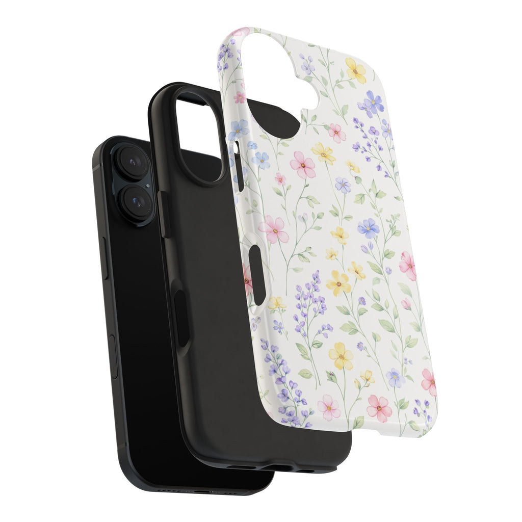Watercolor Wildflowers Tough iPhone Case | Pastel Floral iPhone Case