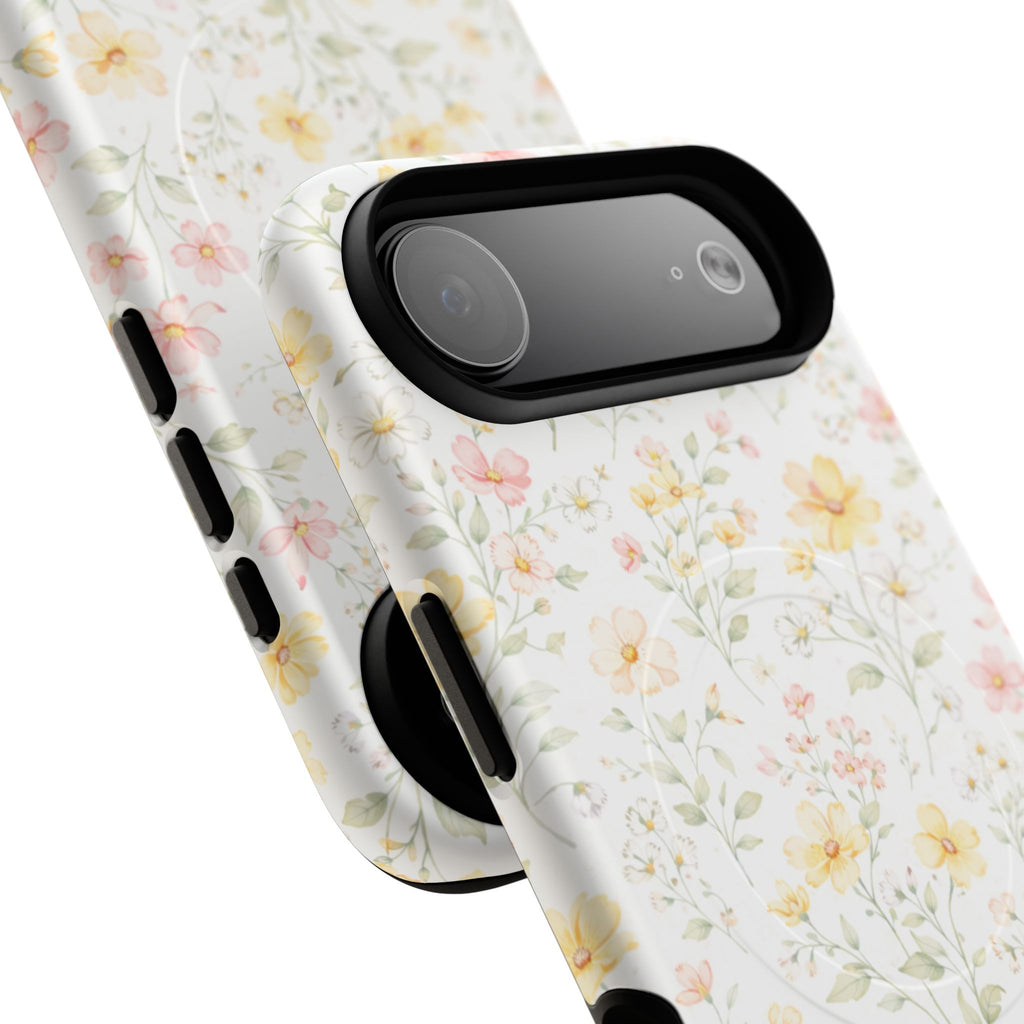 Floral Meadow Tough Magnetic Phone Case | Pastel Wildflower iPhone Cover