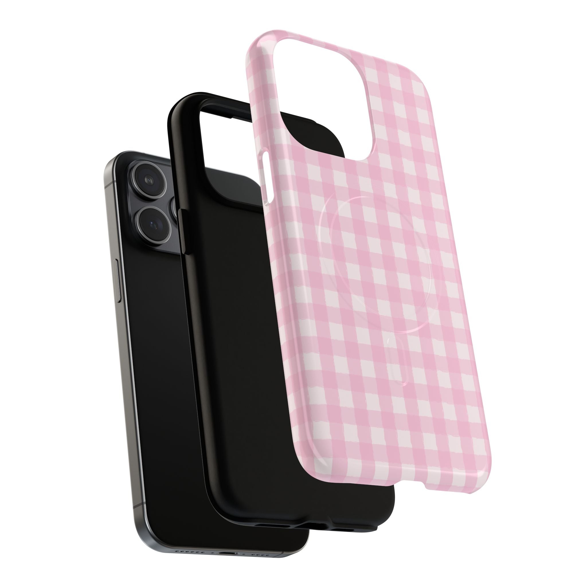 Pink Gingham iPhone Case – MagSafe Compatible