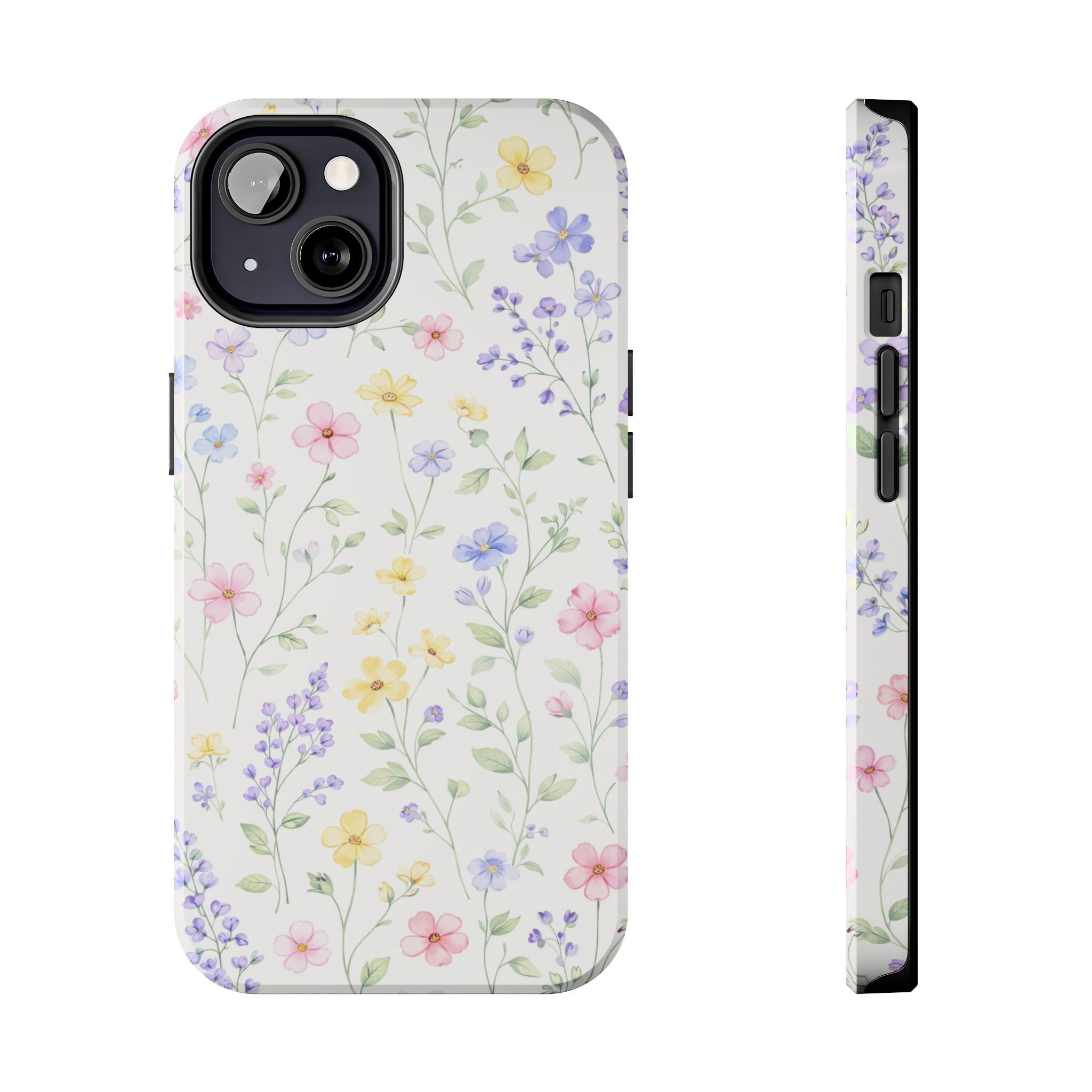 Watercolor Wildflowers Tough iPhone Case | Pastel Floral iPhone Case
