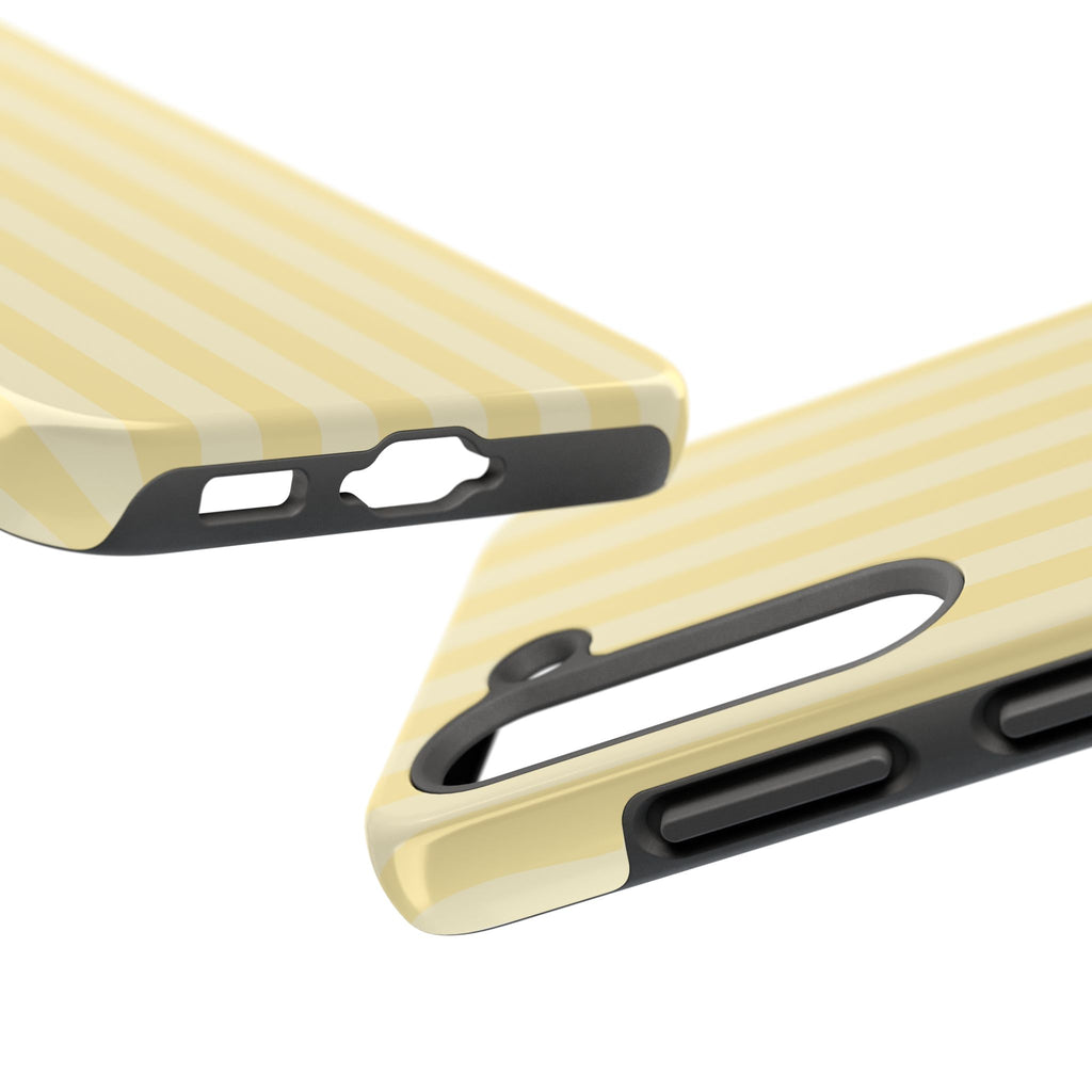 Yellow Stripe Tough Samsung Case - Protective Slim Hard-Shell Phone Cover