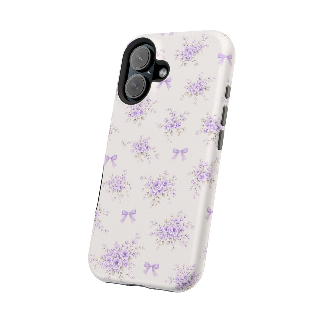 Lavender Bouquet Pattern iPhone Case | Magnetic Impact-Resistant Case