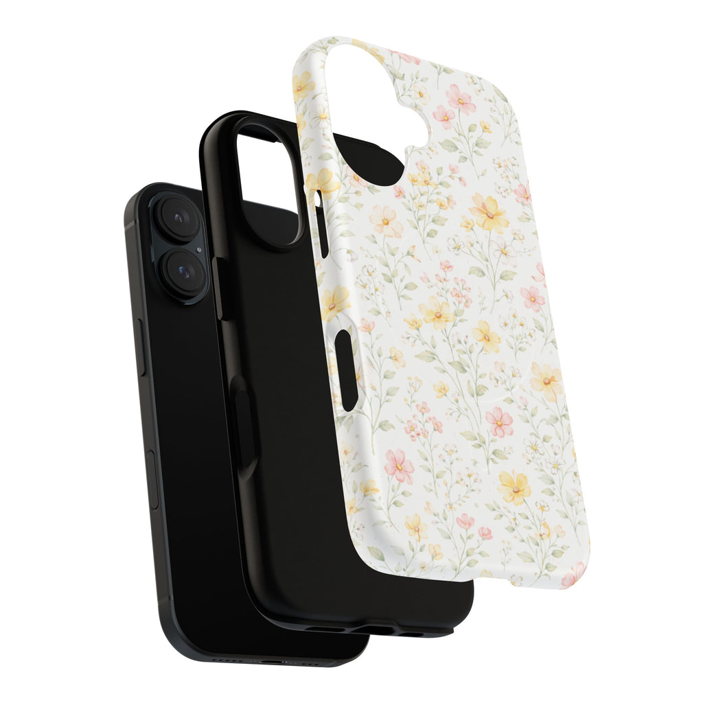 Floral Meadow Tough Magnetic Phone Case | Pastel Wildflower iPhone Cover