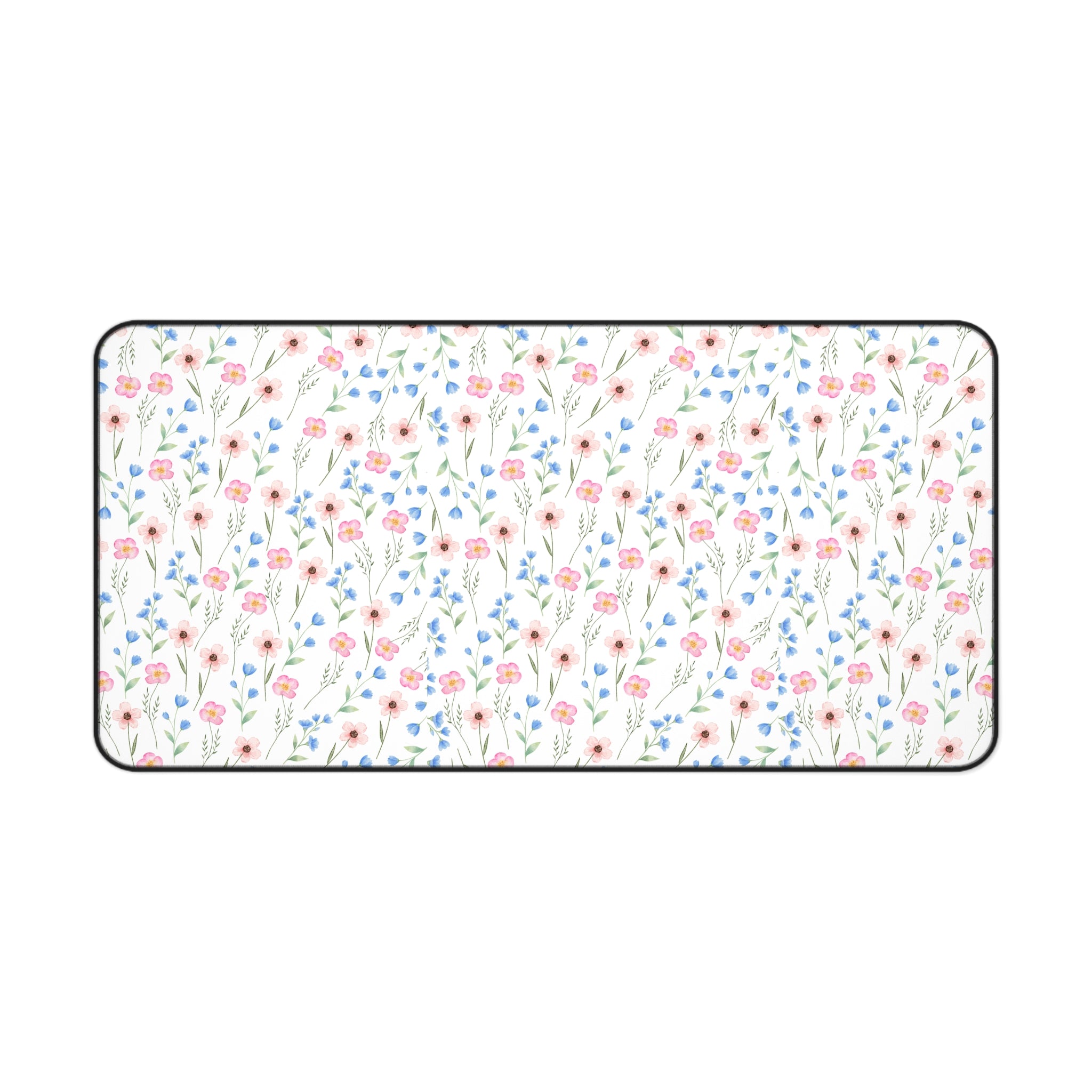 Floral Wildflower Desk Mat – Pastel Meadow Mousepad for Home Office & Study