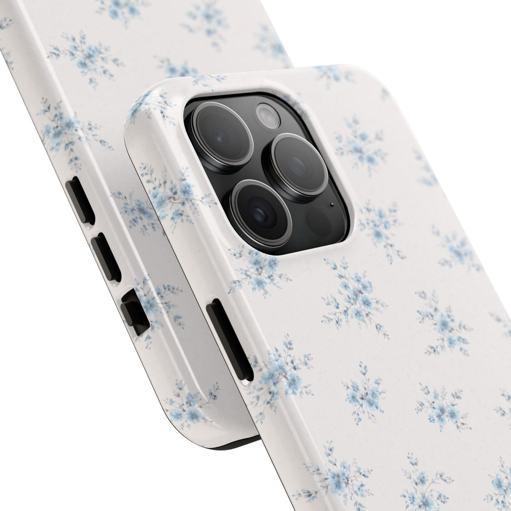 Blue Floral Sprig iPhone Case, Tough Botanical Print