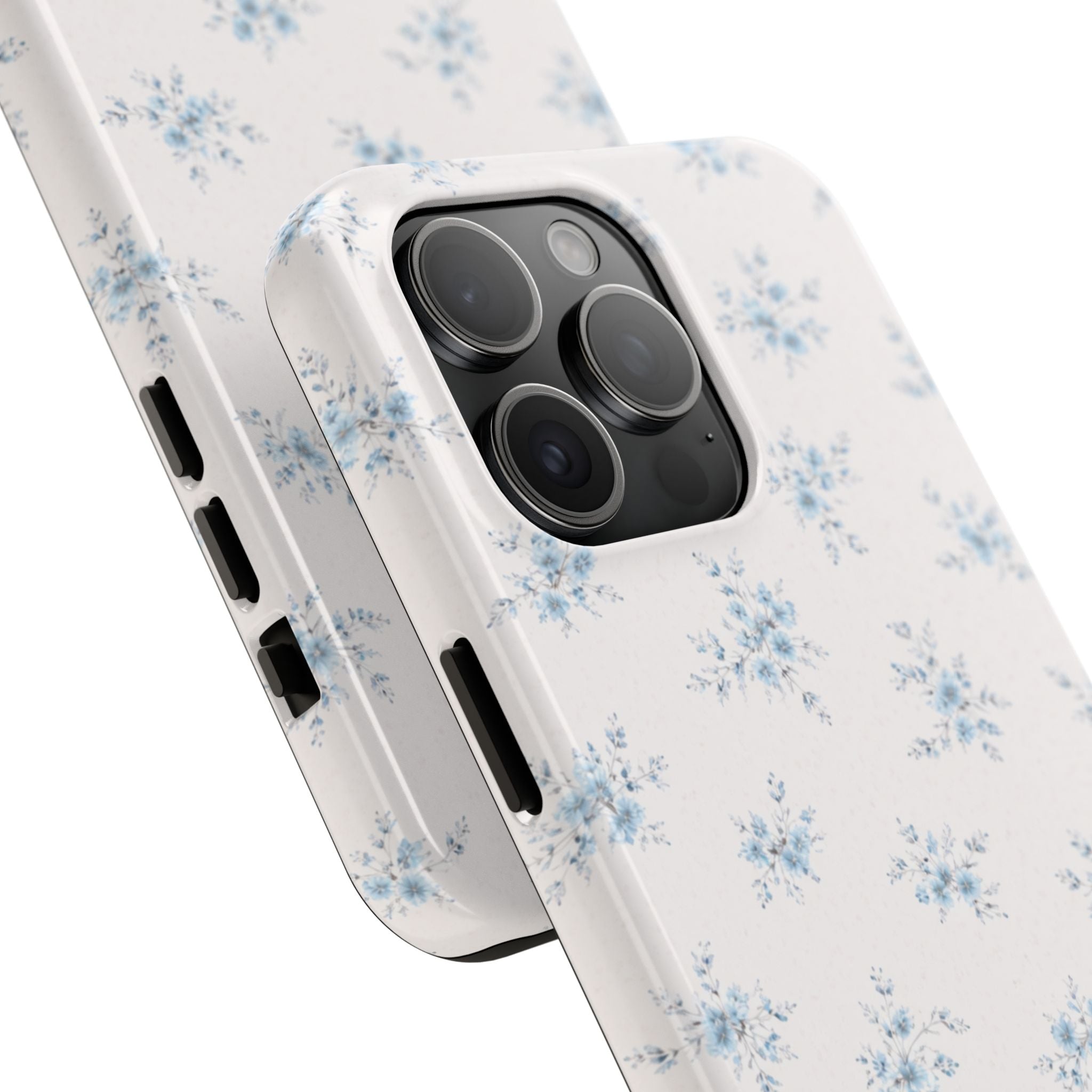 Blue Floral Sprig iPhone Case, Tough Botanical Print