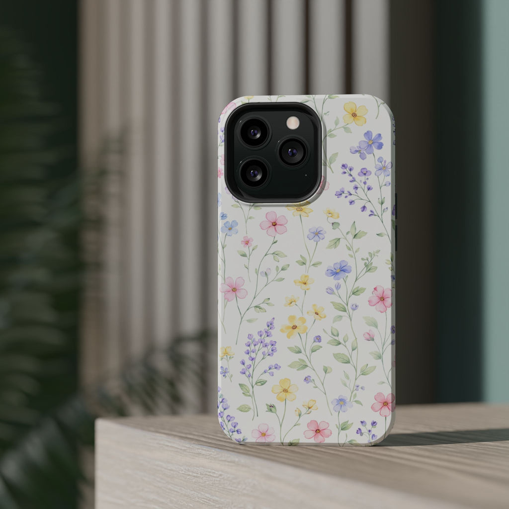 Pastel Wildflower Pattern iPhone Case | Magnetic Impact-Resistant Case