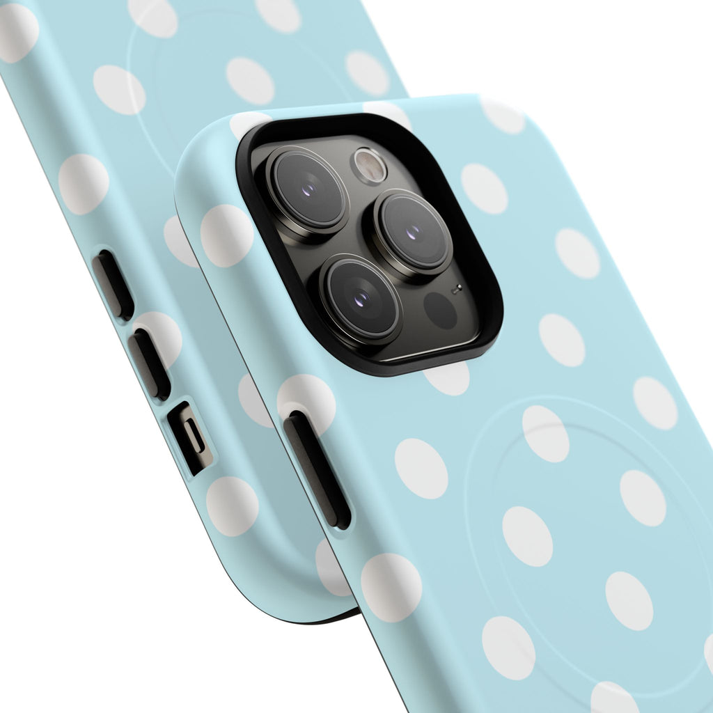 Blue Polka Dot iPhone Case – MagSafe Compatible